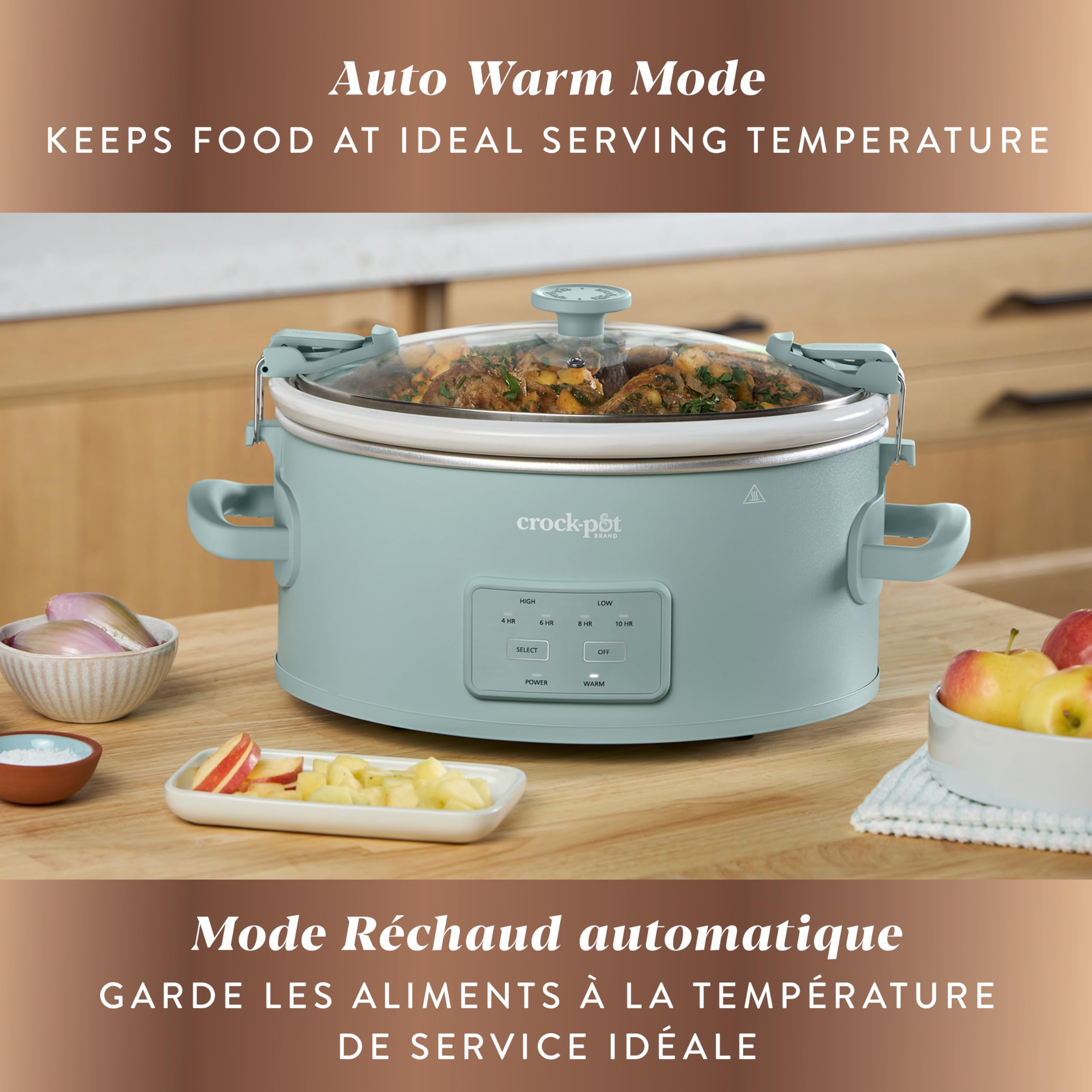 Crock-Pot Design Series Programmable 6-Quart Slow Cooker, Ocean Fog Green 🍁 All In One Marketplace Canada