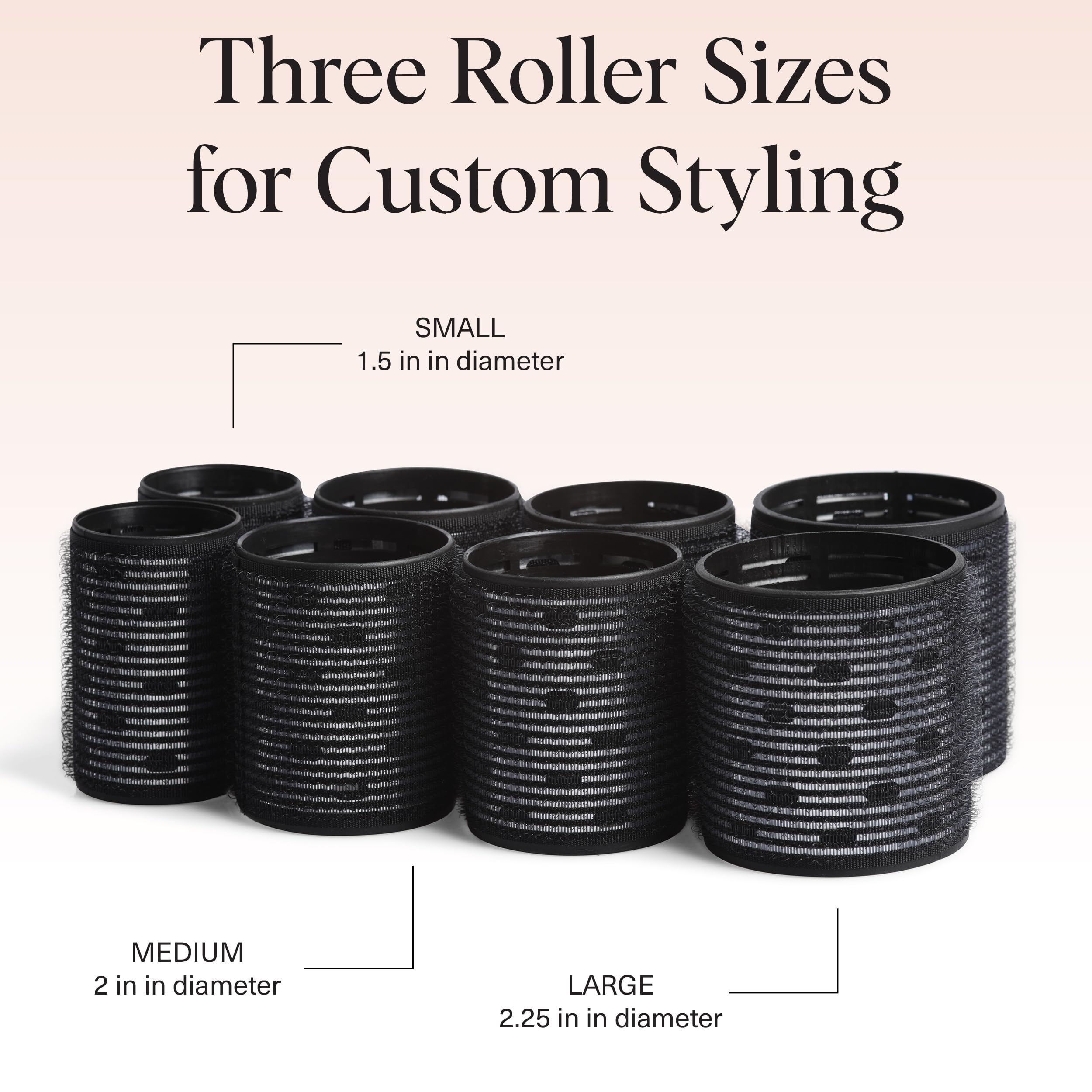 Kitsch Ceramic Thermal Hair Rollers for Women – Self Grip Hair Curlers for Heatless Curls Overnight - Volumizing Large Rollers for Short & Long Hair - For Long Lasting Frizz-Free Curls - Black, 8pcs 🍁 All In One Marketplace Canada