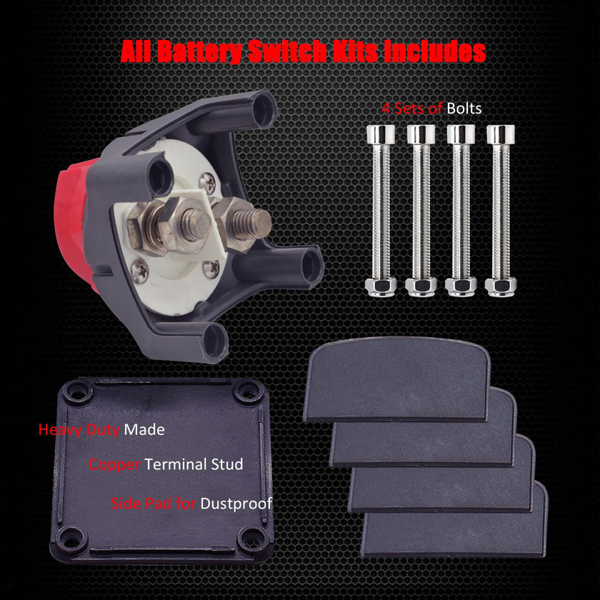 Ampper Battery Disconnect Switch, 12-48 V Battery Power Cut Master Switch Disconnect Isolator for Car, Vehicle, RV and Boat (On/Off) 🍁 All In One Marketplace Canada