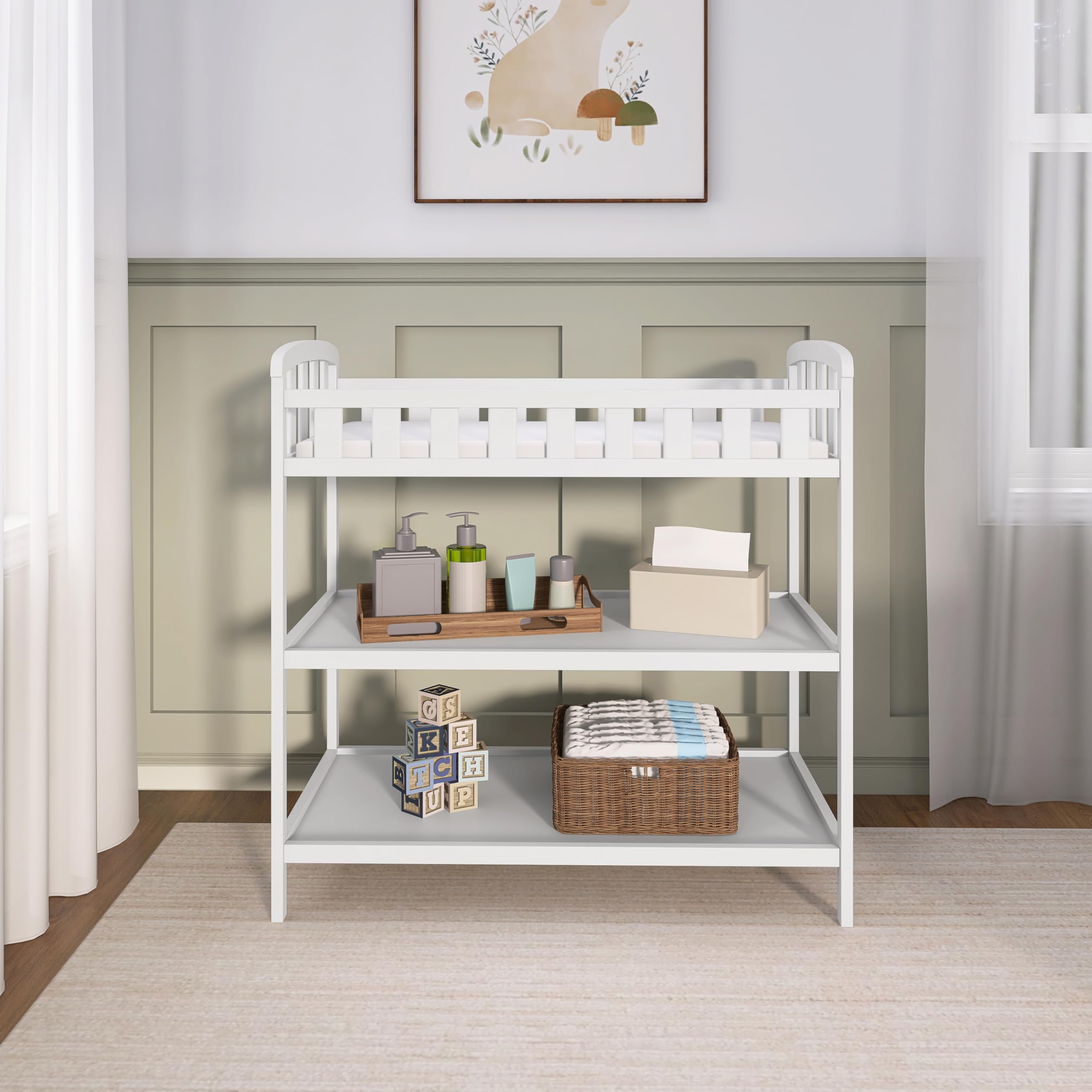 Dream On Me Emily Changing Table In White, Comes With 1