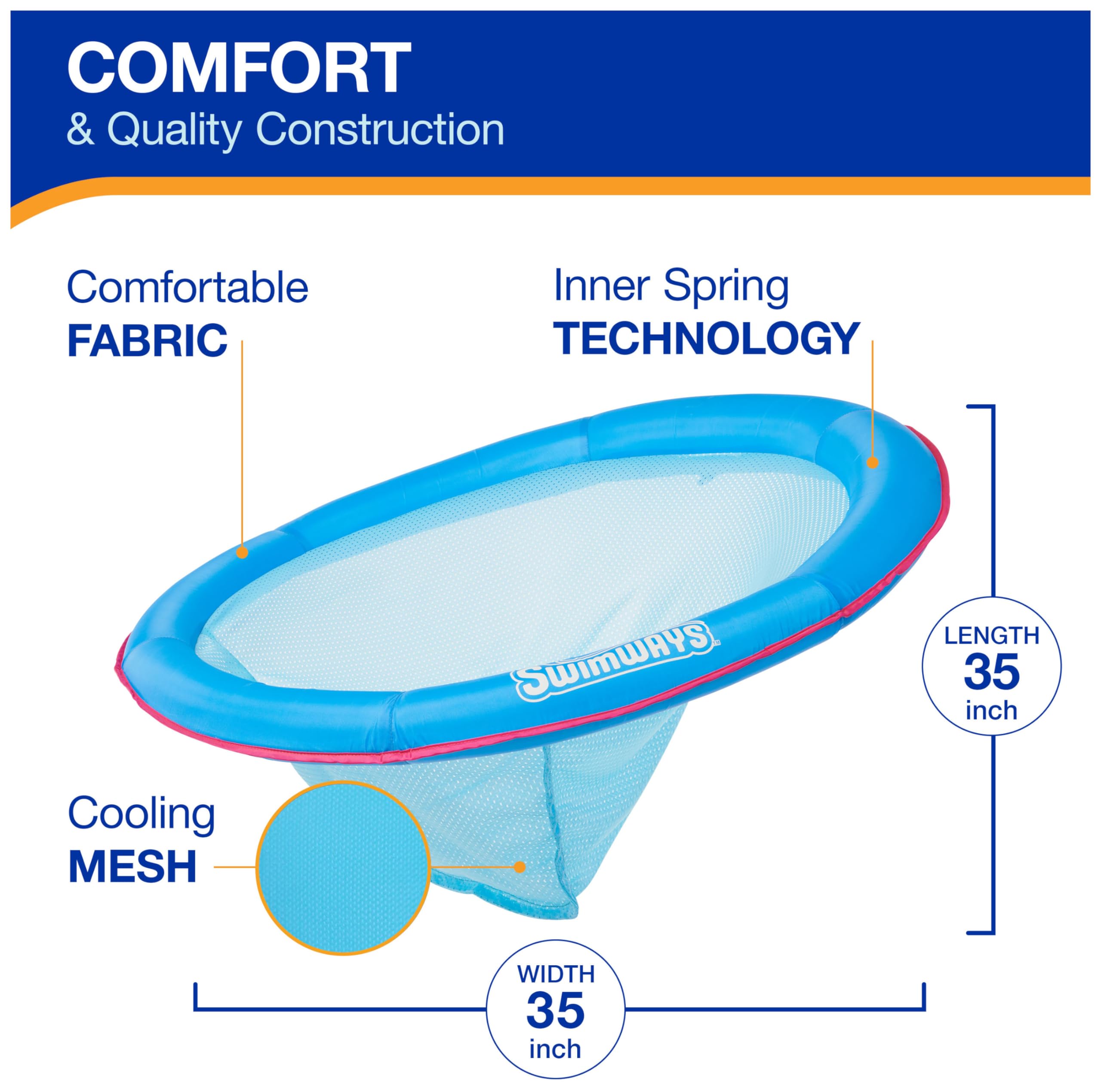 SwimWays Spring Float Premium Papasan Pool Lounger, Inflatable Pool Floats Adult with Fast Inflation for Ages 15 & Up 🍁 All In One Marketplace Canada