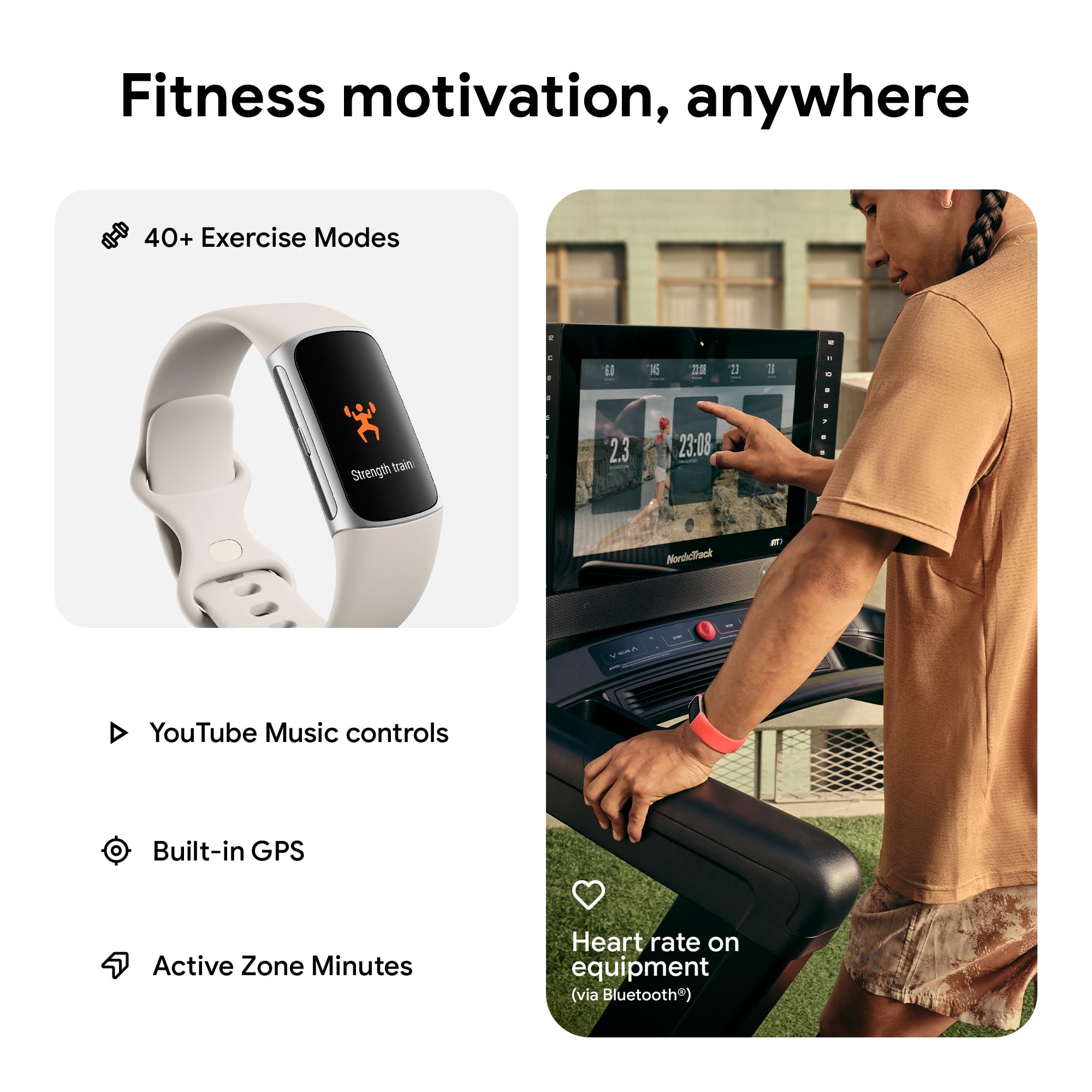 Google Fitbit Charge 6 Advanced Health and Fitness Tracker with Built-in GPS, Stress Management Tools, Sleep Tracking, 24/7 Heart Rate and more -- Silver/White 🍁 All In One Marketplace Canada