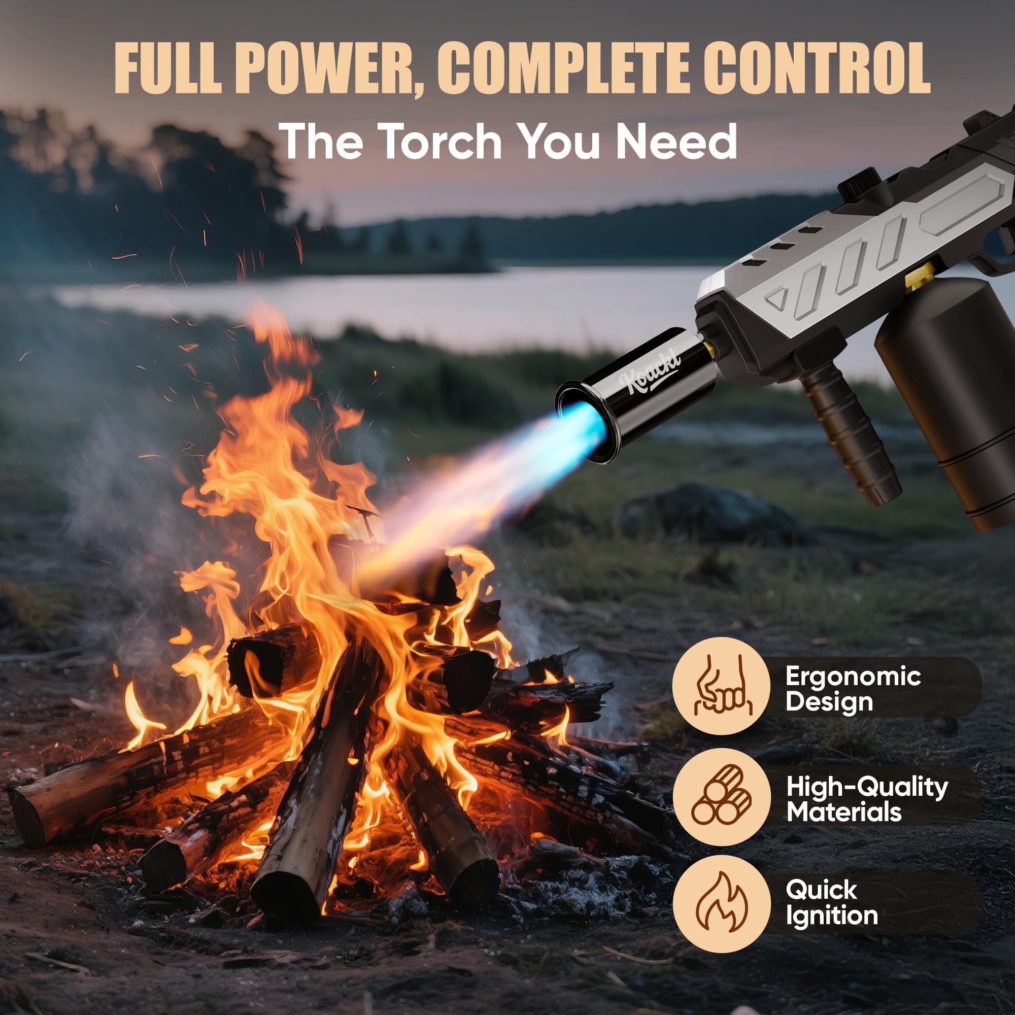 Powerful Propane Torch Gun, Blow Torch with Adjustable Flame, Flamethrower Kitchen Torch Gun Gas Welding Kits for Outdoor BBQ, Searing Steak, Camping & Charcoal Torch Lighter(Tank Not Included) 🍁 All In One Marketplace Canada