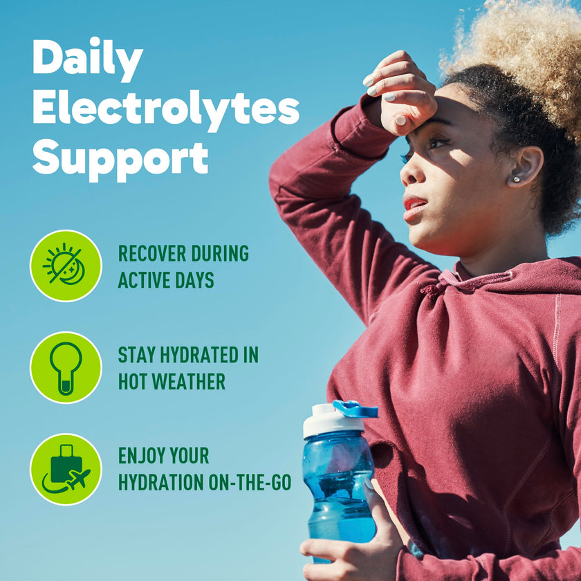 Organika Canadian-Made Electrolytes Powder with Vitamin C & Prebiotic Fibre - Sugar-Free Hydration Drink Mix - Lemon Iced Tea - 210 g - 60 servings 🍁 All In One Marketplace Canada