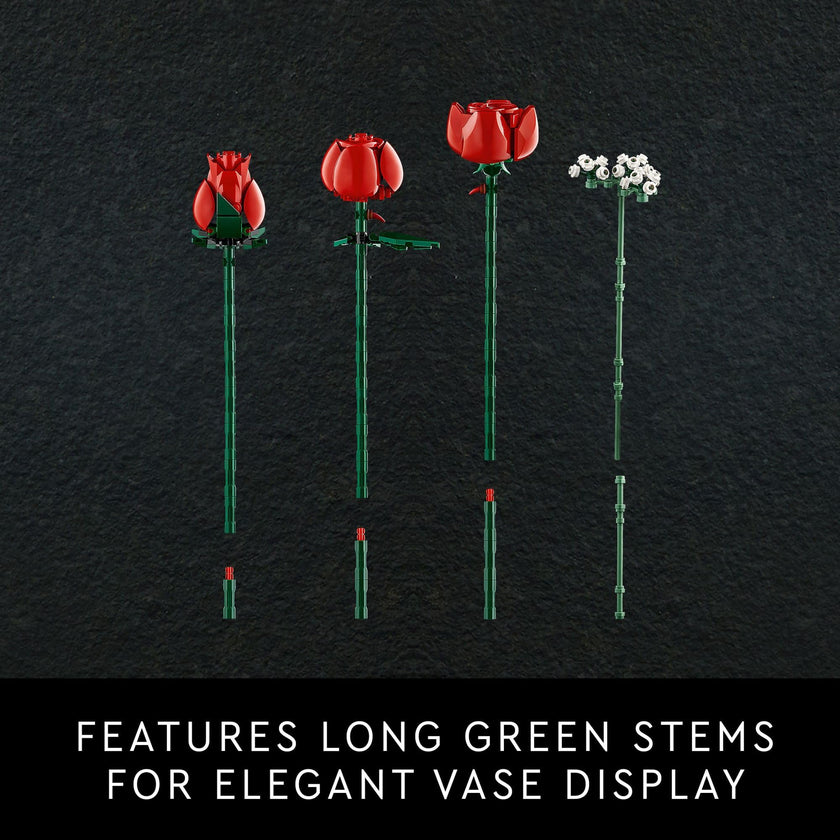 LEGO Botanicals Bouquet of Roses Artificial Flowers - Fake Red Roses Building Set for Adults, Ages 18+ - Gifts for Birthdays - Home Decor for Table Display - 10328 🍁 All In One Marketplace Canada