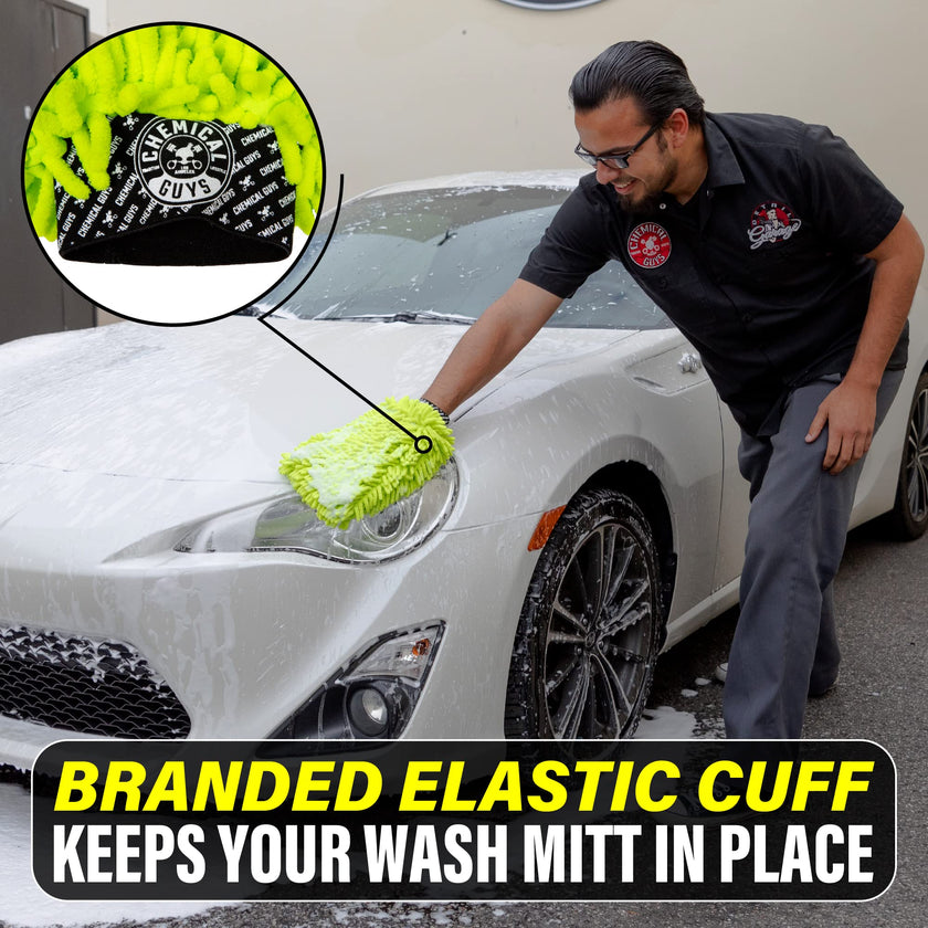 Chemical Guys Chenille Premium Scratch-Free Microfiber Wash Mitt Green, Great for Cars, Trucks, SUVs, RVs & More (2 Pack) 🍁 All In One Marketplace Canada