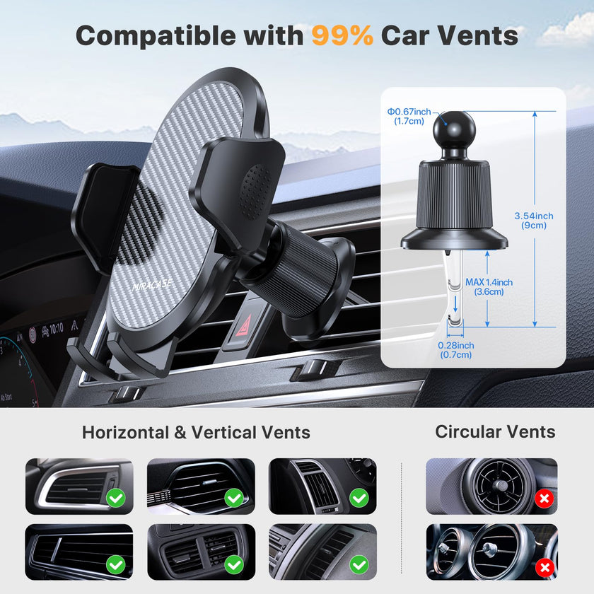 Miracase Phone Holder Car Mount:Universal Air Vent Cellphone Stand Brakect with Metal Hook Clip,360 Rotating Carmount Accessories for iPhone 17/16/15/14/13/12 Pro Max,Galaxy,Camera,Black 🍁 All In One Marketplace Canada