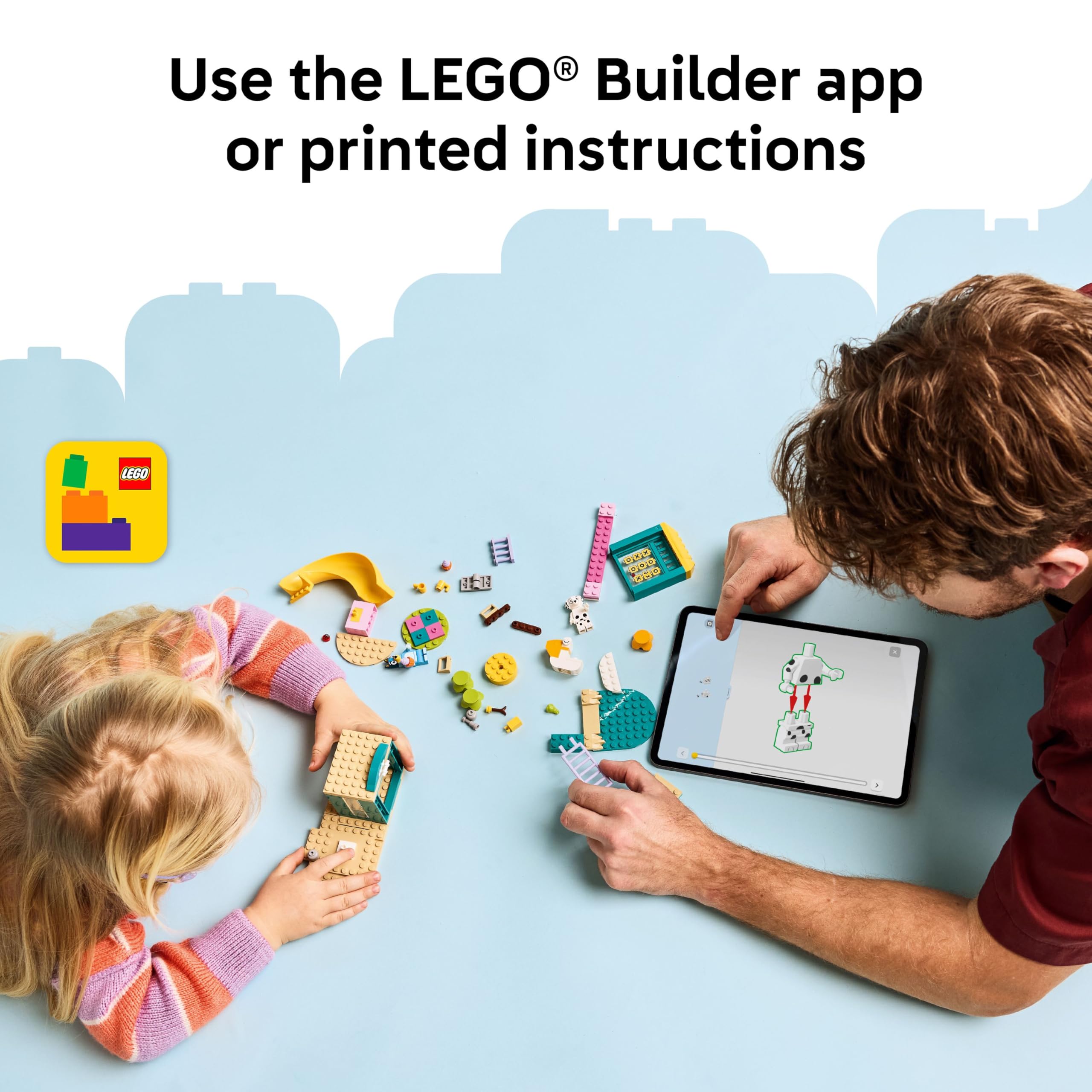 LEGO Bluey Playground Fun with Bluey and Chloe - Building Toy for Kids - Sensory Toy for Pretend Play - Includes Bluey and Chloe Minifigures - Birthday Gift Idea for Girls and Boys 4 and Up - 11201 🍁 All In One Marketplace Canada