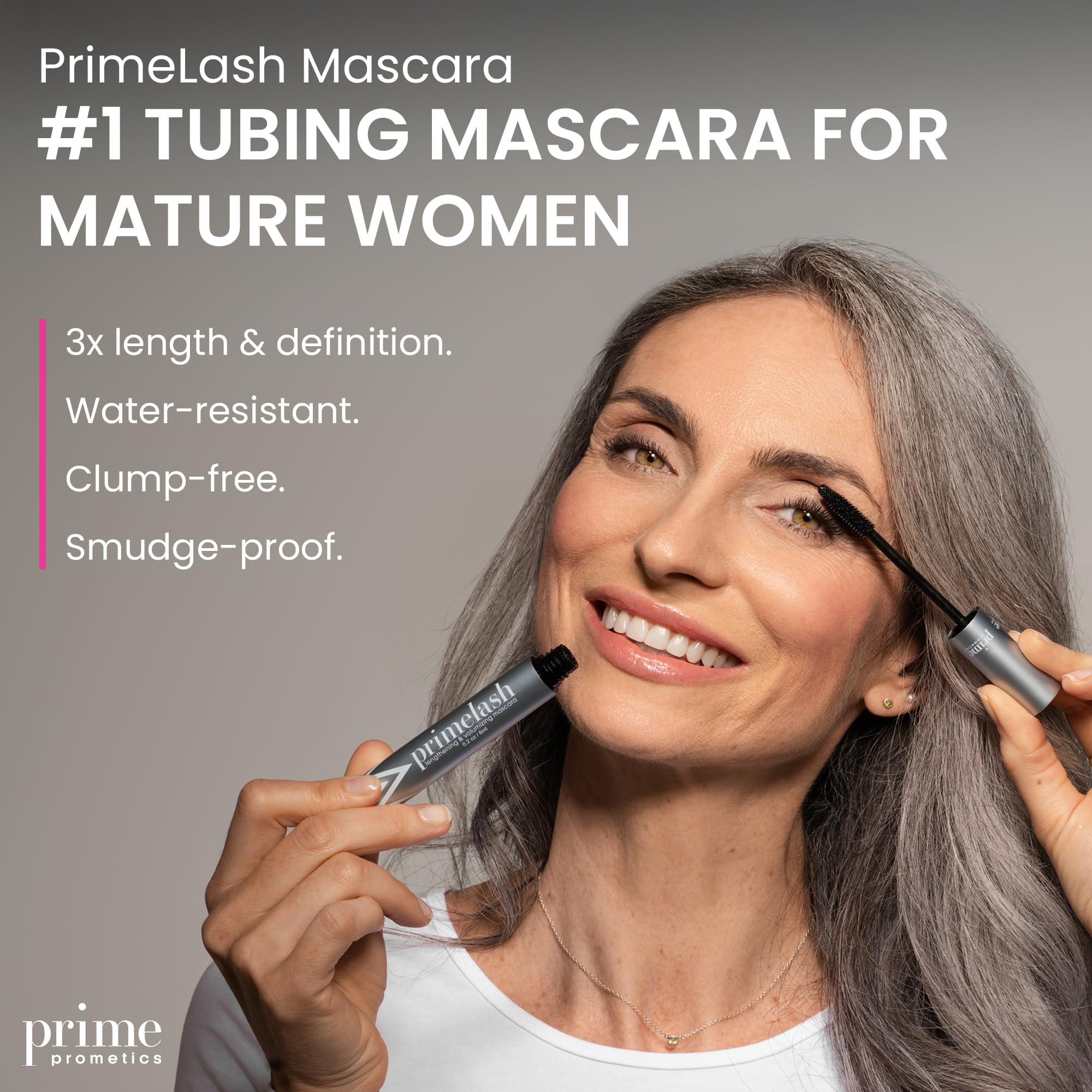 Prime Prometics PrimeLash Mascara for Women over 50 – Volumizing, Incredible Length in 2 Coats – Long-Stay, Zero Clumps, Hypoallergenic (Black) 🍁 All In One Marketplace Canada