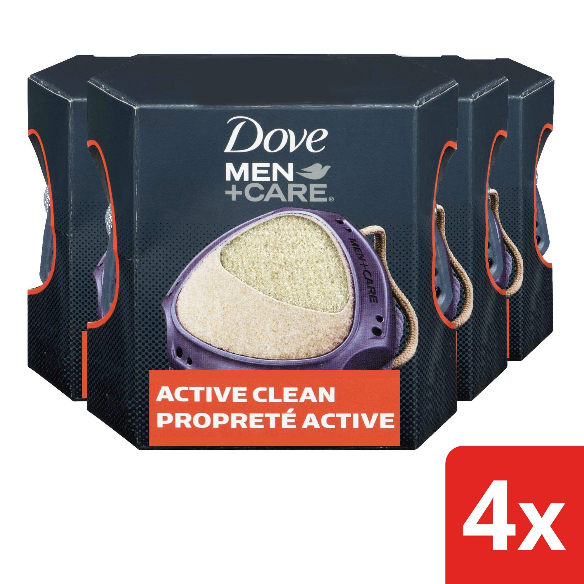 Dove Men+Care Active Clean Dual Sided Shower Tool, Deep Clean Exfoliator, Washes Away Odour-causing Bacteria (Pack of 4) 🍁 All In One Marketplace Canada