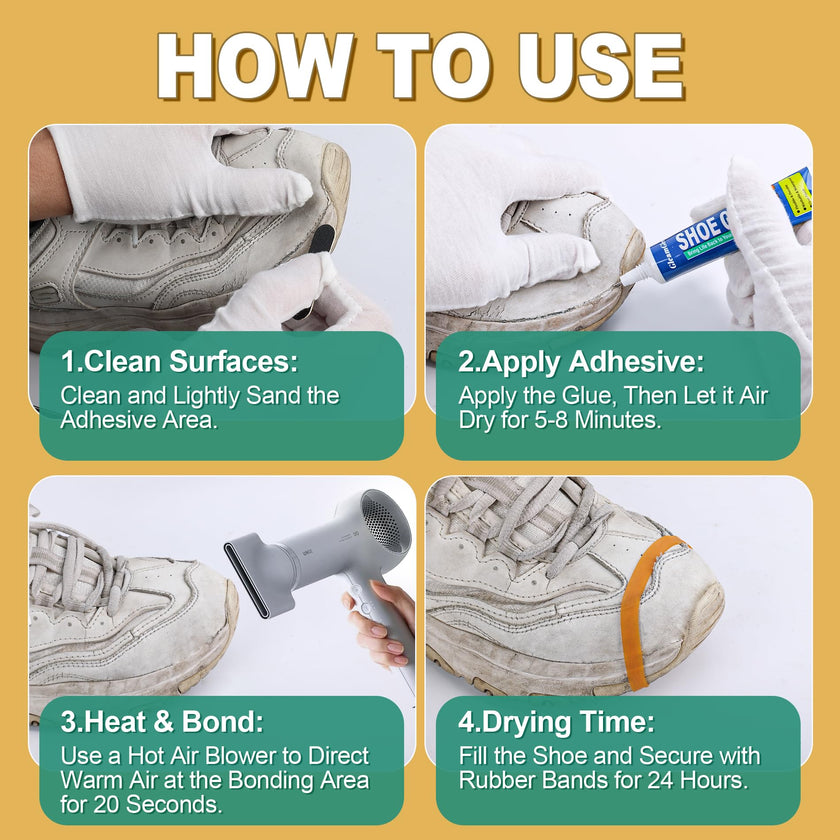 Shoe Glue, Extra Strong Shoe Repair Adhesive - Permanent, Clear, Waterproof Glue for Sneakers, Boots, Heels, Canvas, Soles, Handbags, Leather, Rubber, Vinyl - 20ml x 2 PCS 🍁 All In One Marketplace Canada