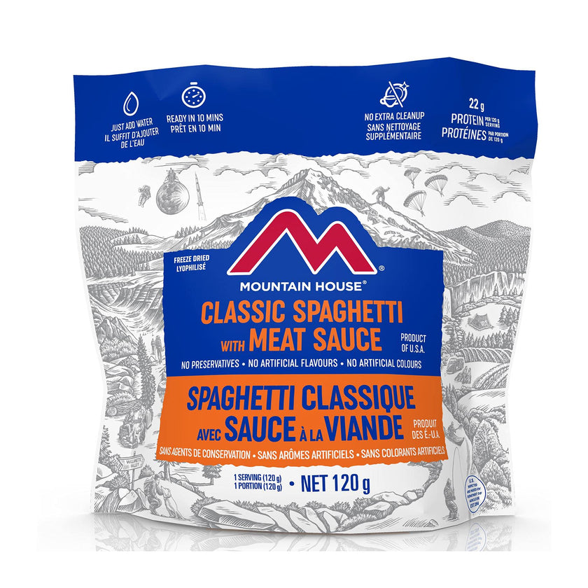 Mountain House Spaghetti with Meat Sauce Pouch| Freeze Dried Backpacking & Camping Food | Survival & Emergency Food | Entree Meal | Easy to Prepare | Delicious and Nutritious | Single Pouch 🍁 All In One Marketplace Canada