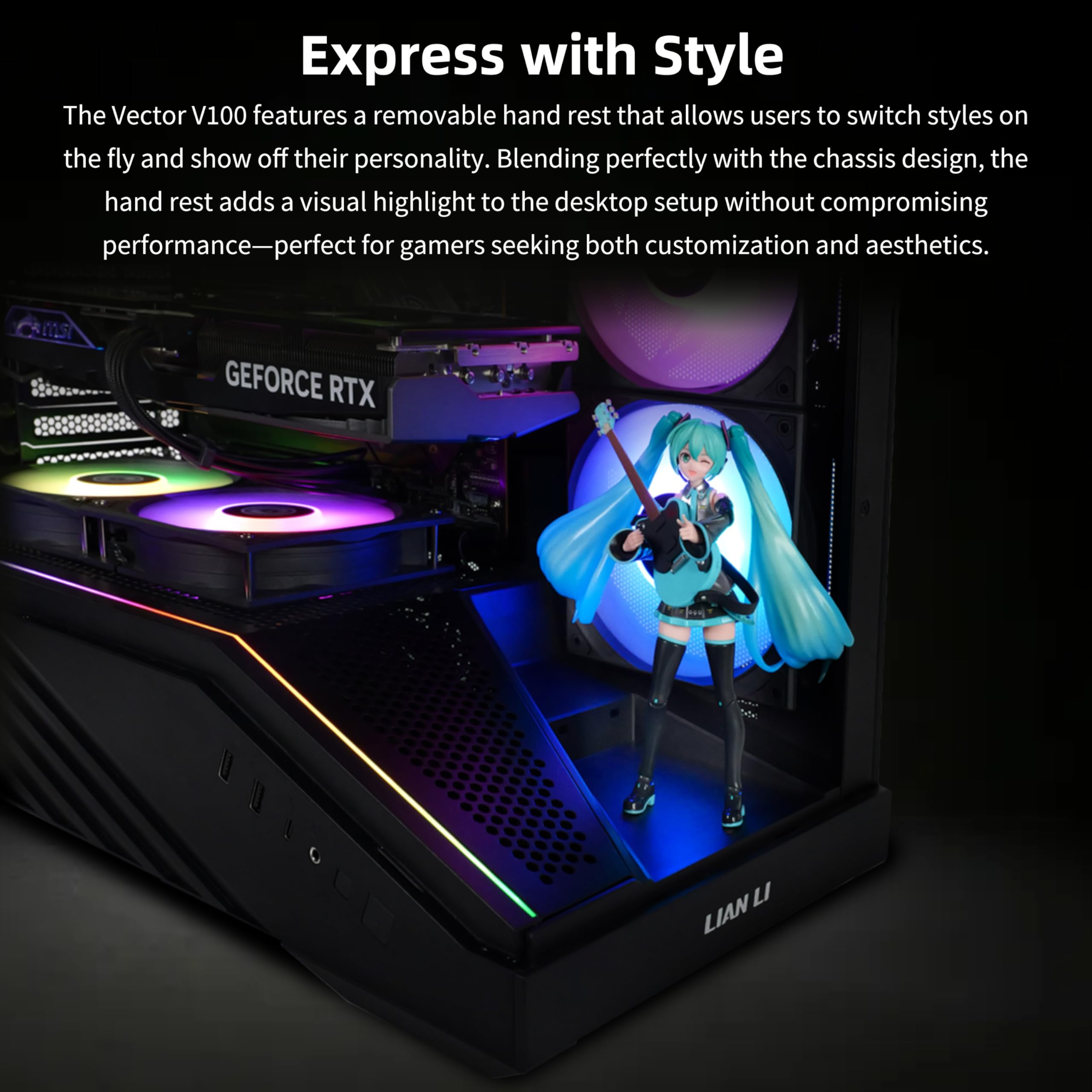 Lian Li Vector V100 ATX Mid-Tower PC Case with 4 ARGB PWM Fans, Black 🍁 All In One Marketplace Canada