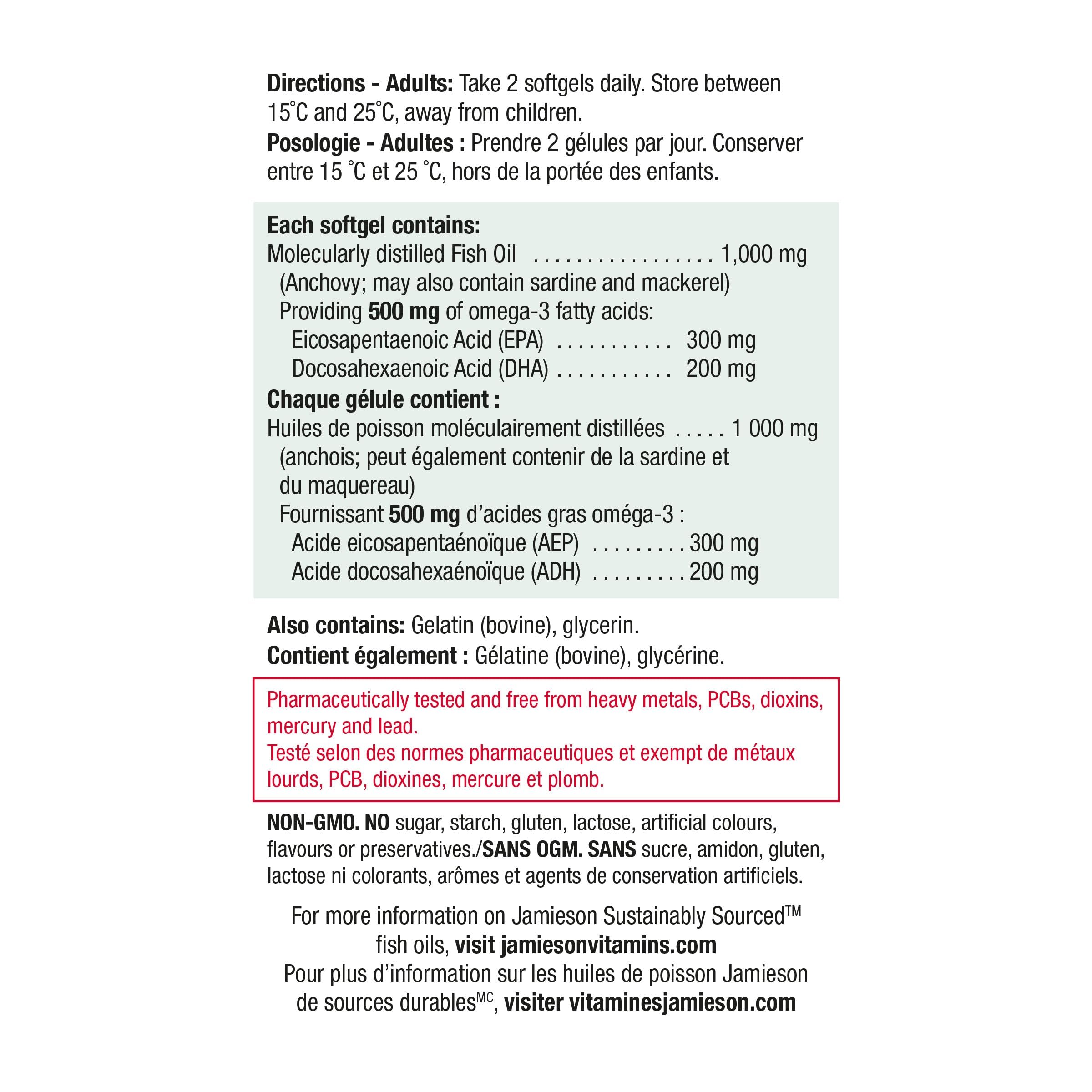 Jamieson Omega-3 Select 1,000 mg, Improves Heart Health, Supports Brain Health, and Reduces Inflammation. With 300 mg EPA and 200 mg DHA, Non-GMO, Gluten-Free, 200 Softgels 🍁 All In One Marketplace Canada