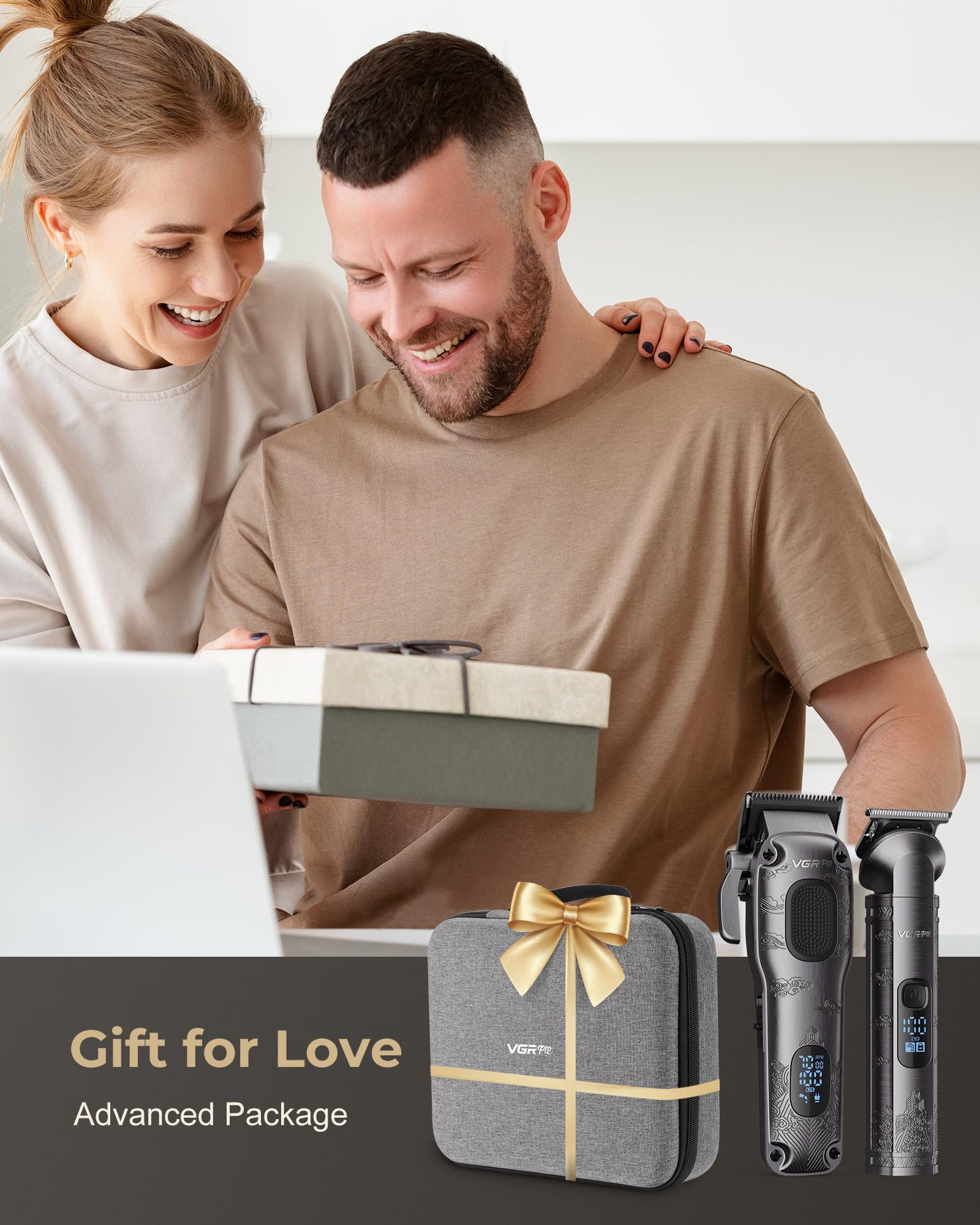 VGRPRO Hair Clippers for Men Professional, Cordless Hair Clippers for Hair Cutting, Mens Clippers and Trimmers Set, Electric Hair Trimmer for Men with Package Case (Gray) 🍁 All In One Marketplace Canada