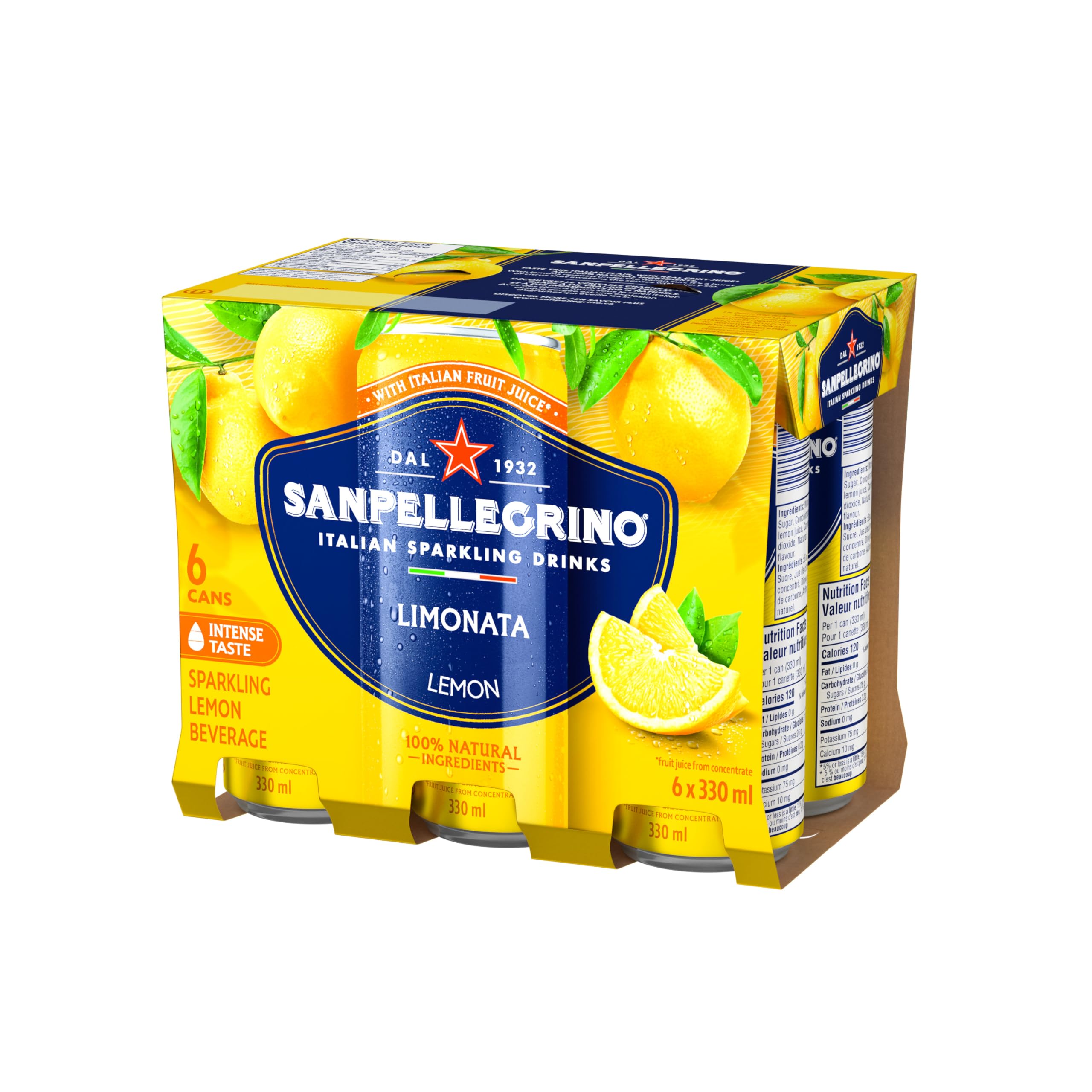 San Pellegrino Limonata Italian Sparkling Fruit Beverage, 24 x 330ml 🍁 All In One Marketplace Canada