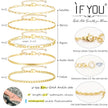 Gold Ankle Bracelets for Women, 14k Gold Plated Waterproof Cuban Link Chain Anklets Set, Layered Anklet Bracelets for Women Beach Gift Adjustable Size 5pc (GOLD-1) 🍁 All In One Marketplace Canada
