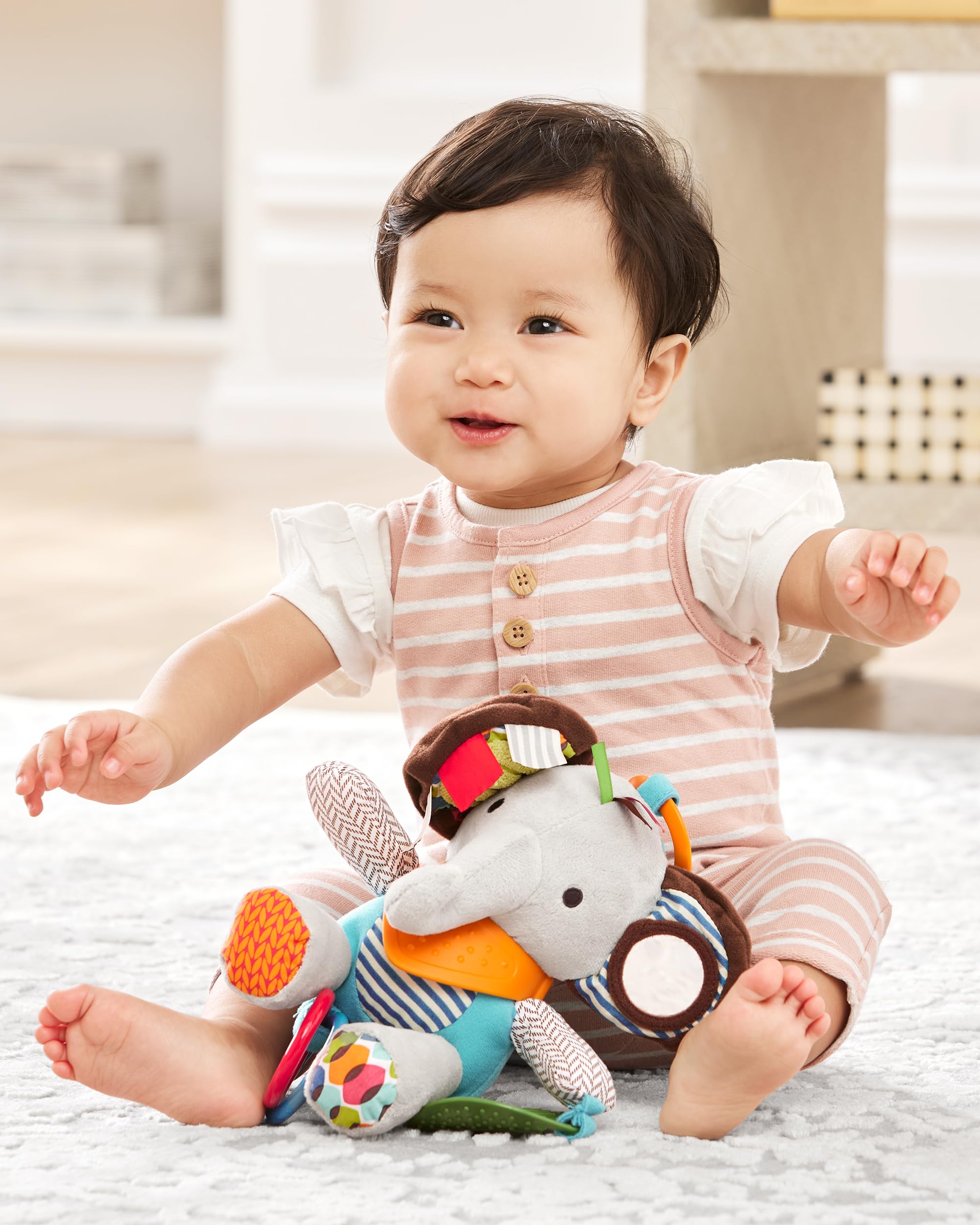 Skip Hop Bandana Buddies Baby Activity and Teething Toy with Multi-Sensory Rattle and Textures, Elephant 🍁 All In One Marketplace Canada