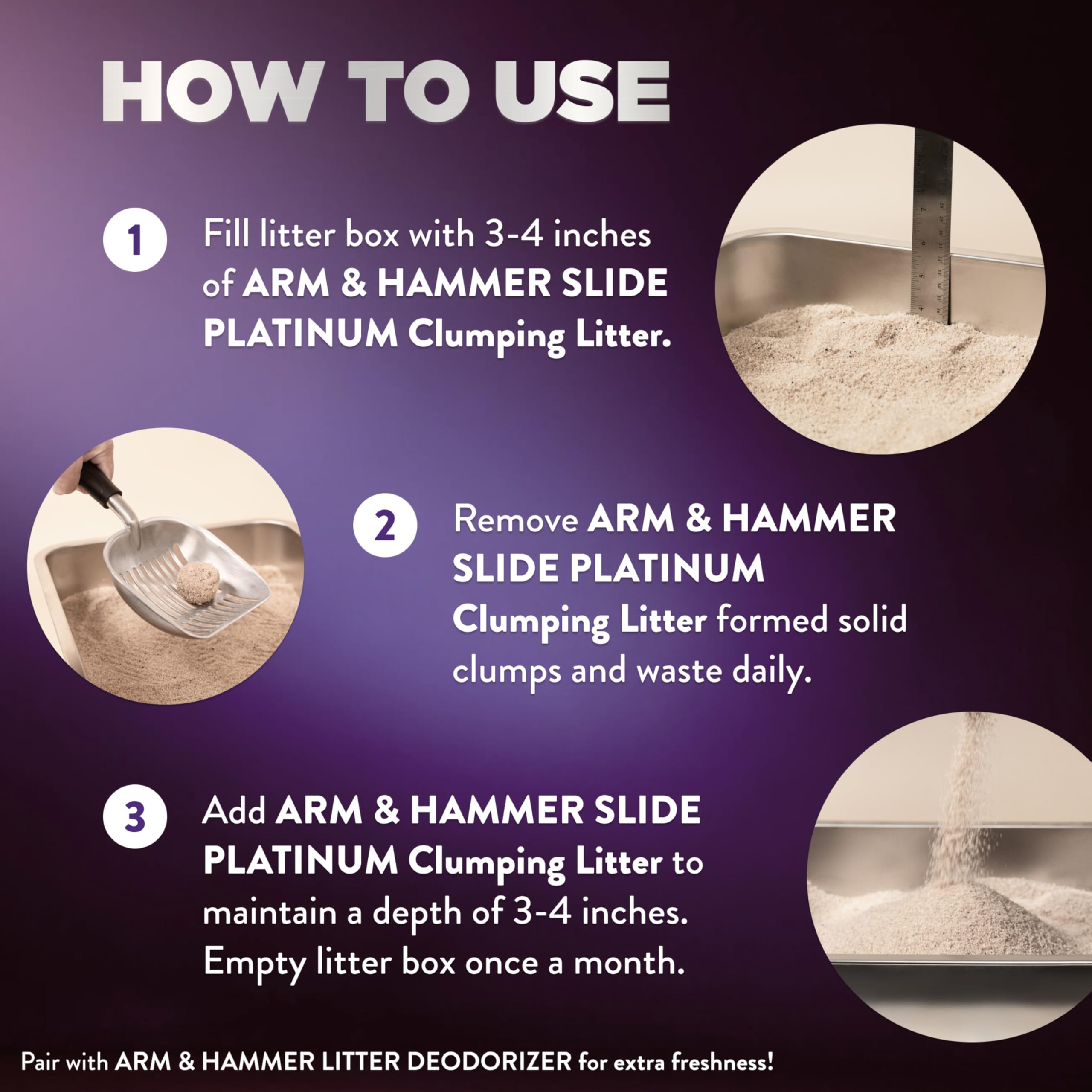 ARM & HAMMER Platinum Clumping Cat Litter, 2x Longer odour Control, Multi-Cat Clay, Ultimate 14-Day Freshness, Extra Oduor Eliminators, Effortless Clean, Dust-Free, Heavy-Duty Clumping, 16.78 kg 🍁 All In One Marketplace Canada