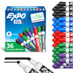 EXPO Dry Erase Markers, Low Odour Ink, Assorted Colours, Chisel Tip, 36 Count 🍁 All In One Marketplace Canada