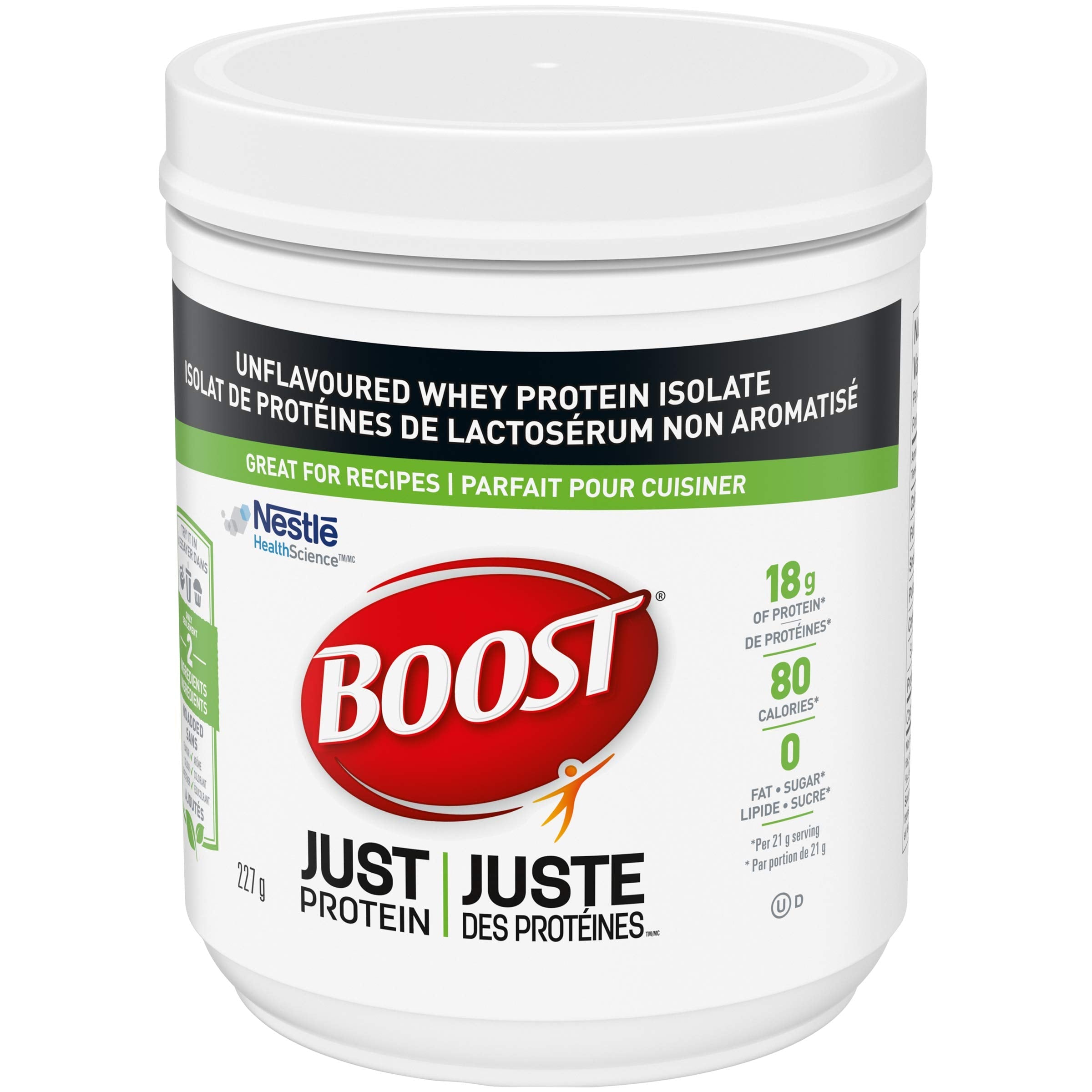 Boost JUST Protein Unflavoured Instant Whey Protein Isolate Powder, 227 Grams (Pack of 1) - Packaging May Vary 🍁 All In One Marketplace Canada