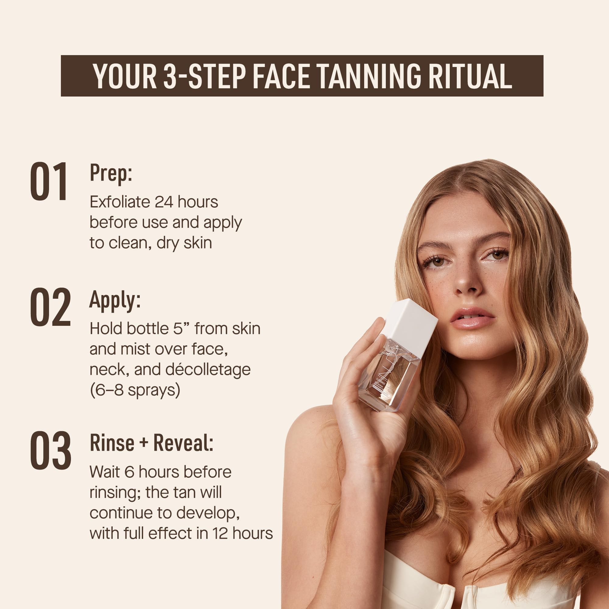 Nuda CloudMist Face Tan Water | Buildable Facial Tanning Mist for Light to Medium Complexions | Infused with Vitamins and White Tea & Rosehip Extracts | Lightweight, Bronzer-Free Formula, (75 mL) 🍁 All In One Marketplace Canada