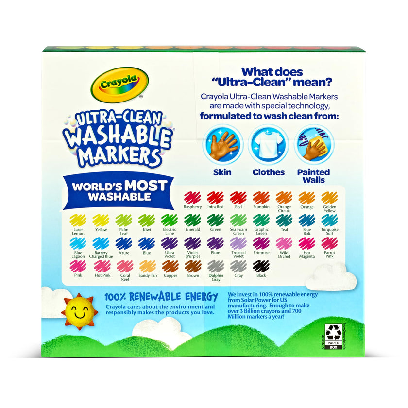 Crayola Ultra Clean Washable Markers, Broad Line Markers, Gifts, 40 Classic Colors 🍁 All In One Marketplace Canada
