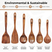 Wooden Spoons for Cooking – Wooden Kitchen Utensils Set, 6 Pcs Teak Wood Utensil Set – Comfortable Grip Non–Stick Wooden Cooking Utensils 🍁 All In One Marketplace Canada
