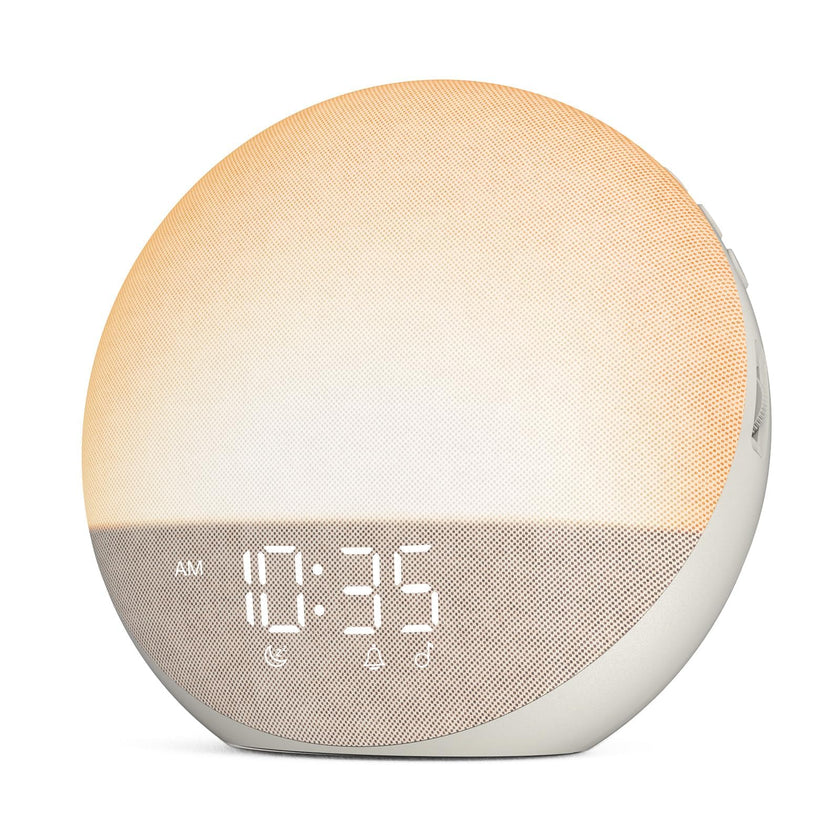 Sunrise Alarm Clock White Noise Machine: Natural Wake Up Light - Dimmable Clock with Bluetooth Speaker for Bedroom - 25 Sleep Sounds for Baby Adults Kids Putty 🍁 All In One Marketplace Canada