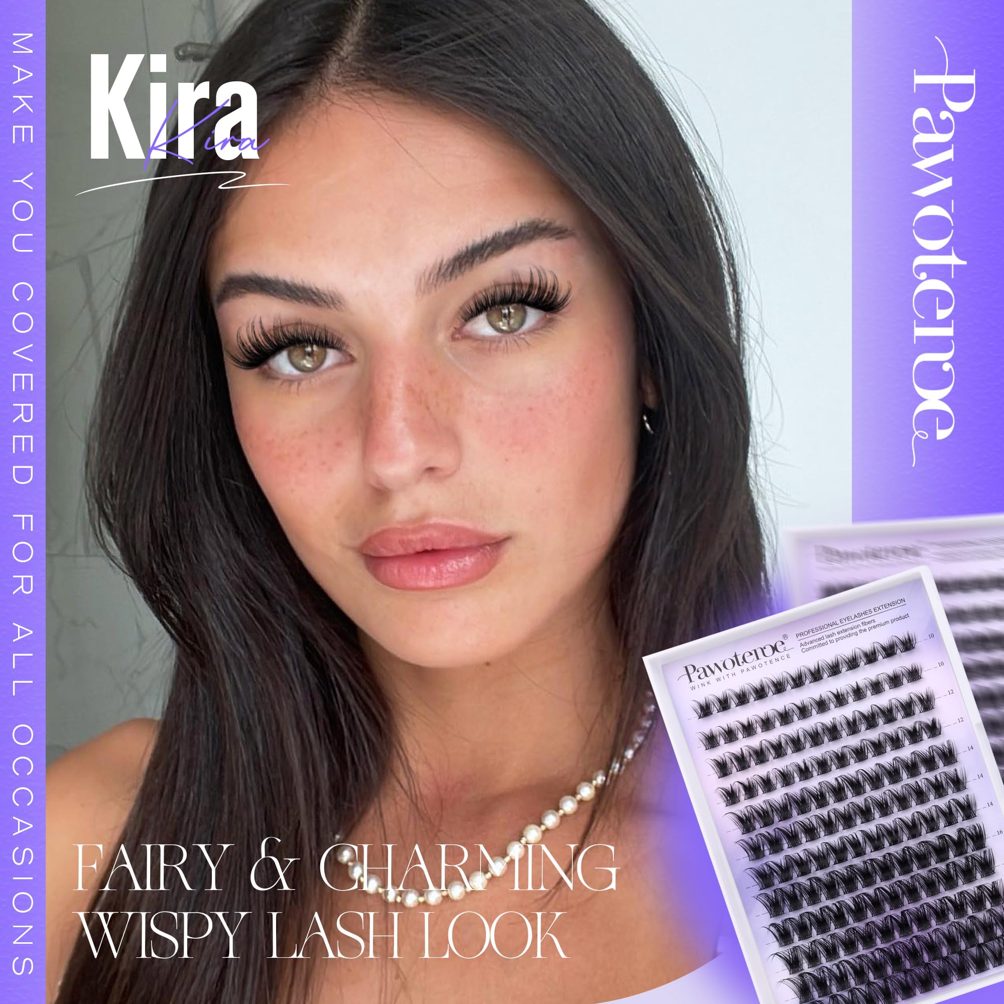 Pawotence Lash Clusters Wispy Cluster Eyelash Extensions 10-18mm Individual Lashes D Curl Cluster Lashes Extension DIY Soft Comfortable Eyelash Clusters with Thin Band 🍁 All In One Marketplace Canada