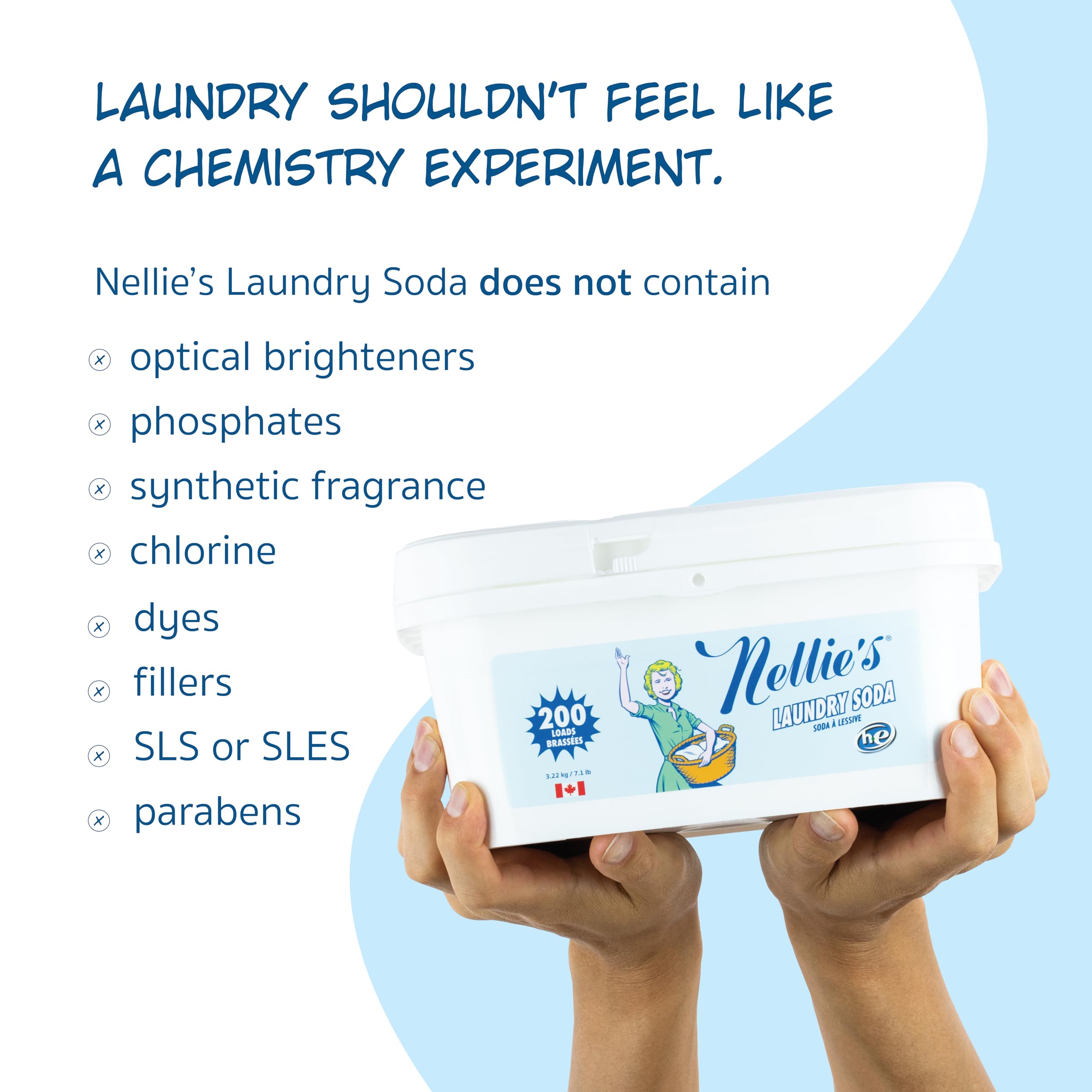 Nellie's Laundry Soda | Fragrance-Free Powder Laundry Detergent | 200 Loads 🍁 All In One Marketplace Canada
