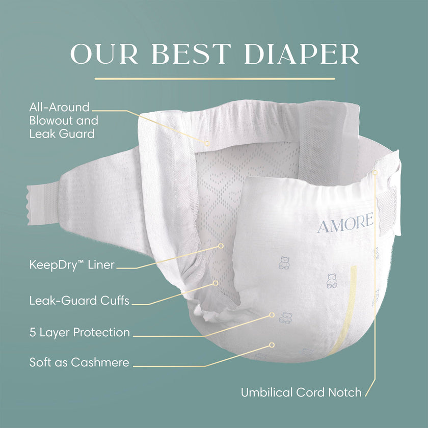 Pampers AMORE, Size 1, Our Best Diaper, 1 Pack (Count of 82) 🍁 All In One Marketplace Canada