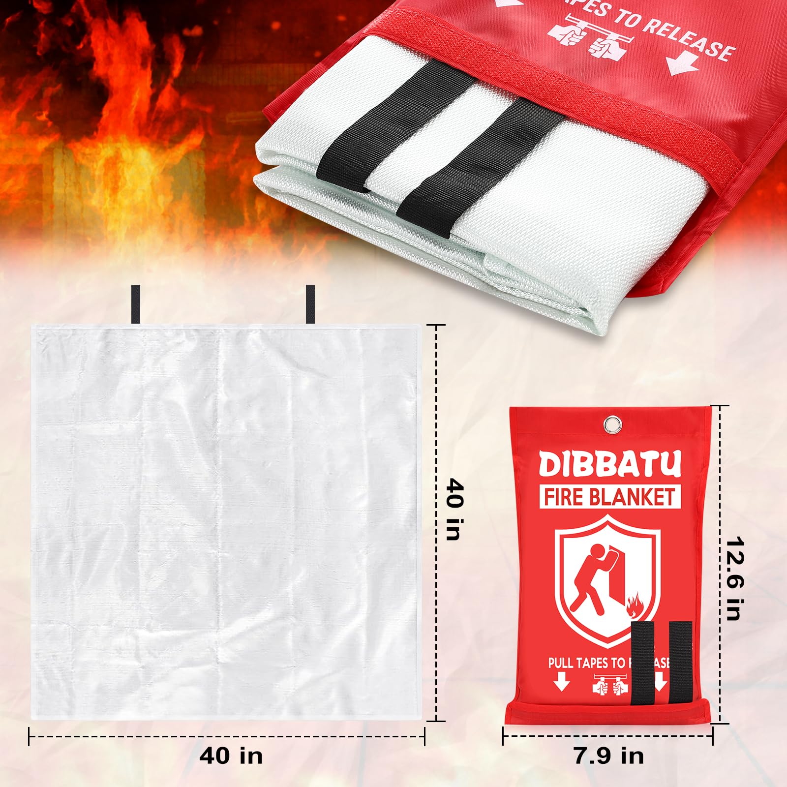 Fire Blanket for Home and Kitchen,Emergency for Small Fire,Reused,Easy Use 🍁 All In One Marketplace Canada