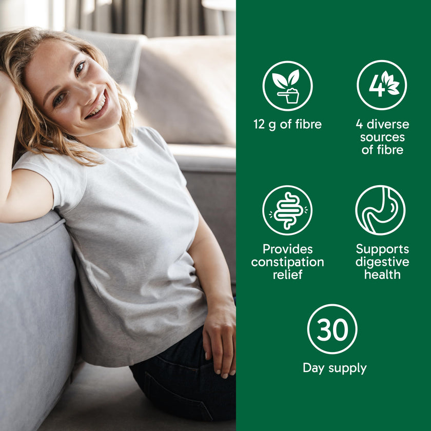 Organika Canadian-Made Belli Bliss Fibre | High Fibre Blend, 4 Diverse Sources of Fibre | Supports Digestive Health, Constipation Relief, Weight Control - Unflavoured, 420g 🍁 All In One Marketplace Canada