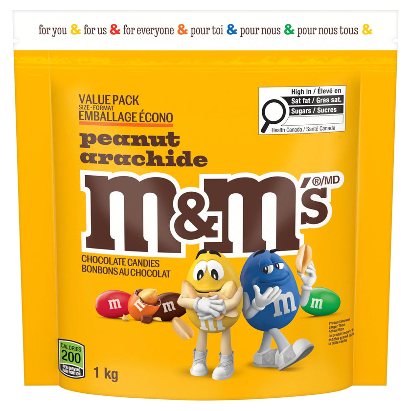 M&M’S Peanut Milk Chocolate Candy, Celebration Size Share Bag, 1kg – Bulk Party Candy for Sharing, Events, Movie Nights & Holidays 🍁 All In One Marketplace Canada