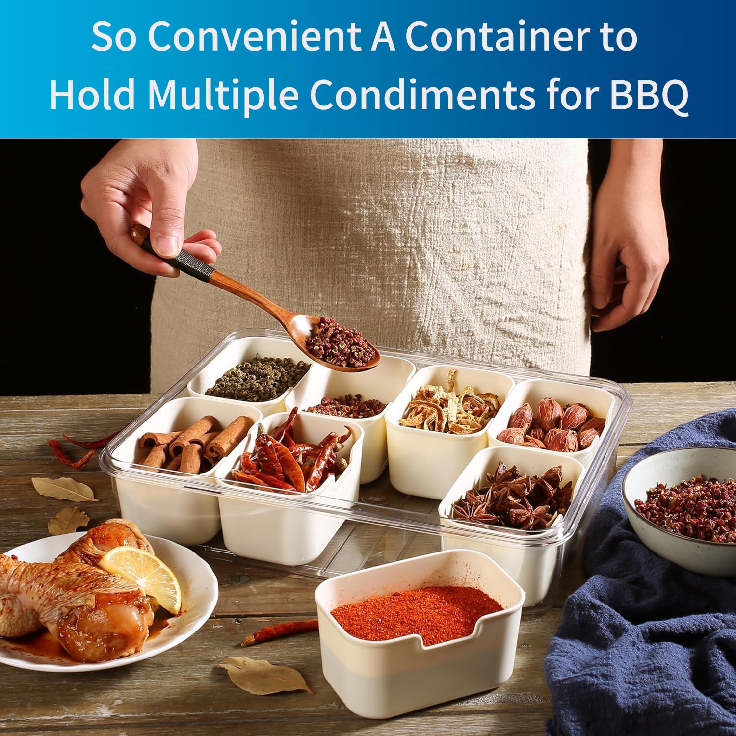 Pure Future Snackle Box Container with Handle - 8 Compartment Divided Serving Tray with Lid - Crystal Clear Charcuterie Box for Travel, Parties, Movie Nights & Daily Snacks (Hand Wash Only) 🍁 All In One Marketplace Canada