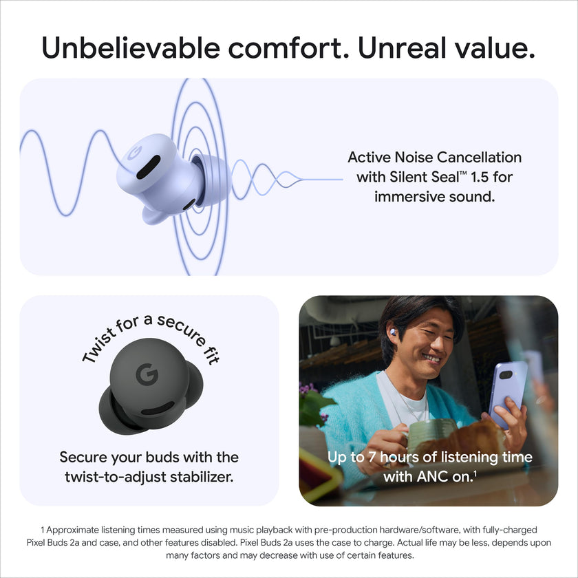 Google Pixel Buds 2a - Wireless Earbuds with Noise Cancellation - Hazel 🍁 All In One Marketplace Canada
