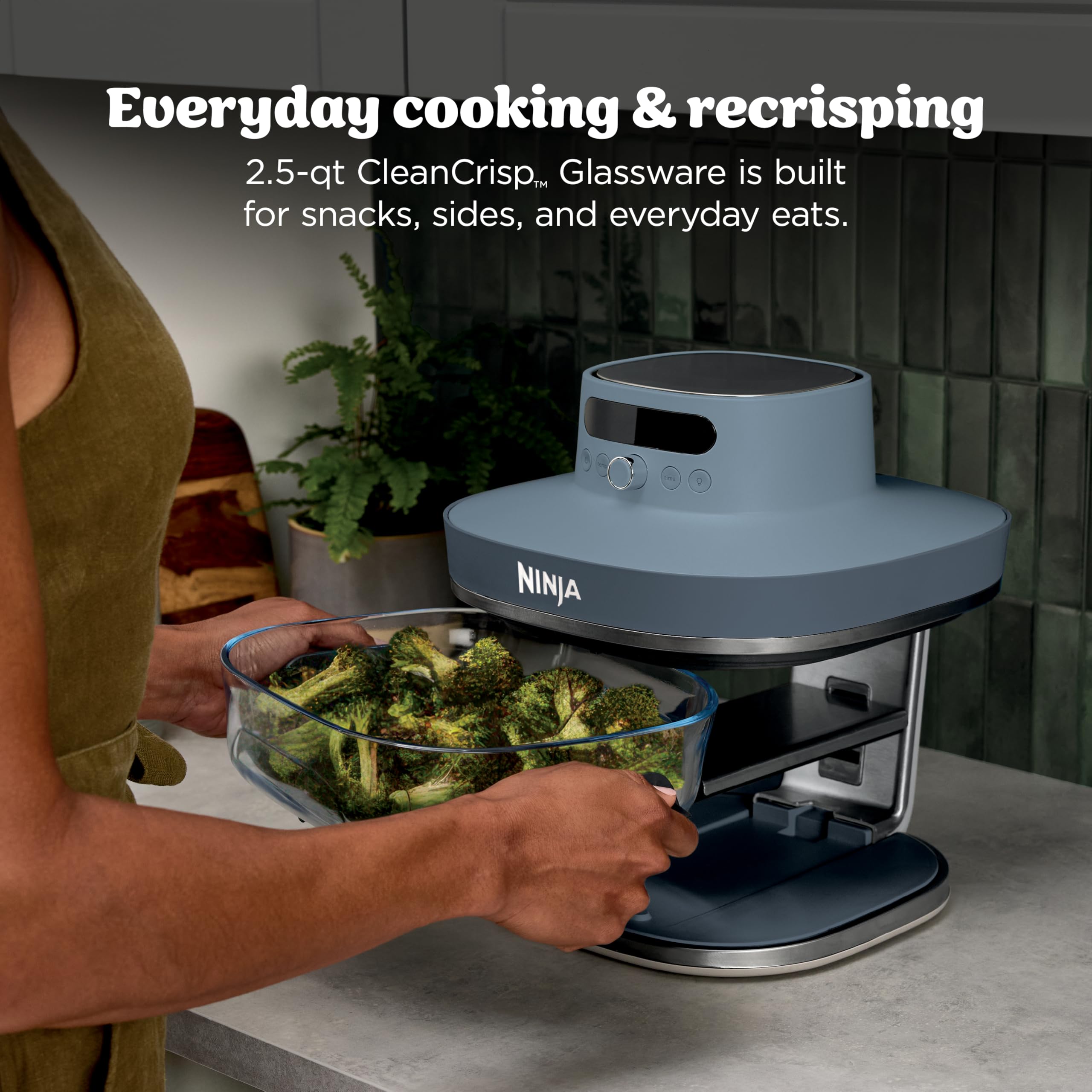 Ninja Crispi Pro 6-in-1 Glass Air Fryer | 6qt & 2.5qt Glass Containers with Storage Lids | Non-Toxic | Meal Prep, Microwave, Freezer & Dishwasher Safe | Air Fry, Bake & More | Cyberspace | AS101CCY 🍁 All In One Marketplace Canada