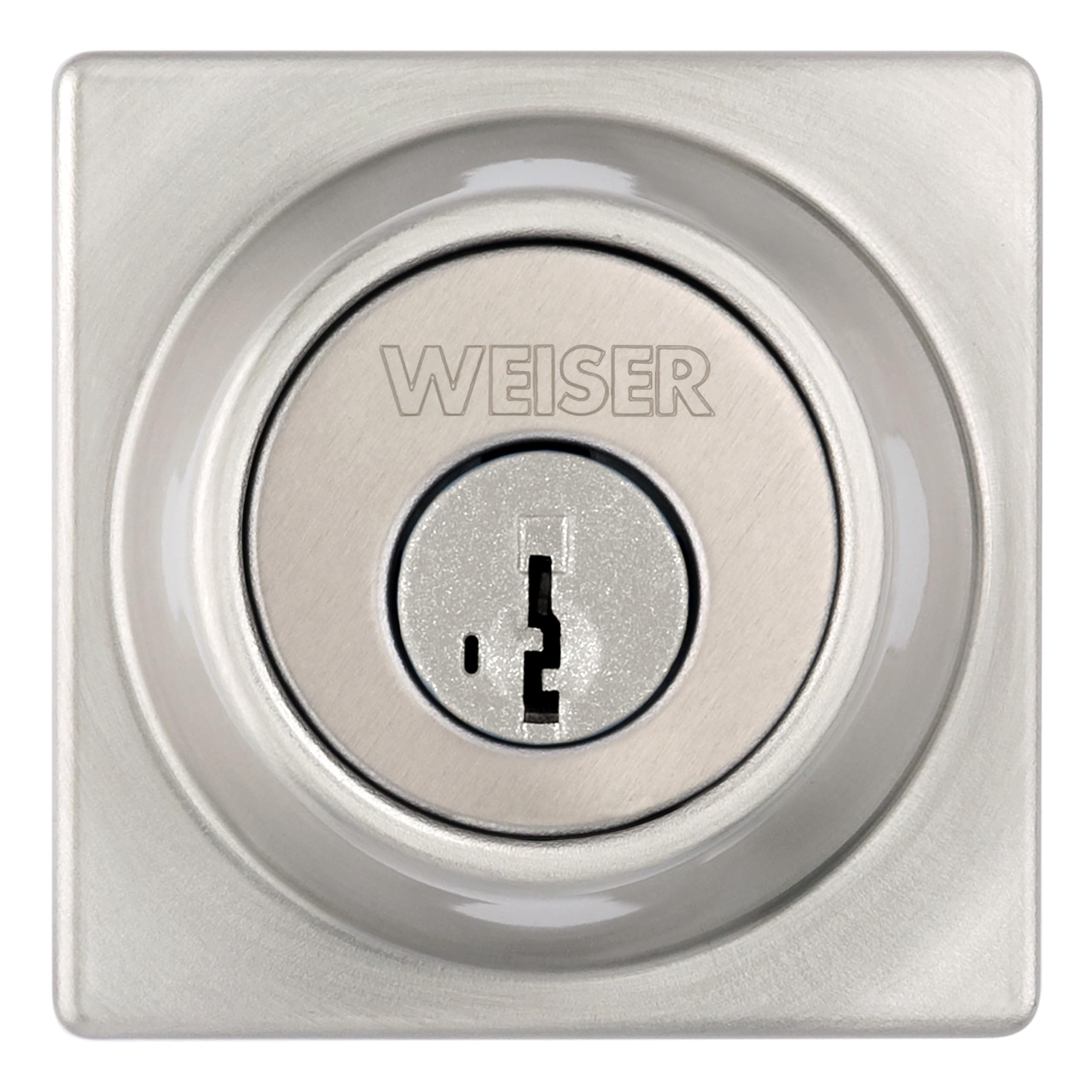 Weiser Elements Satin Nickel Square Deadbolt Lock, ANSI/BHMA Grade 3 Certified Front Door Lock, Kick Proof, Bump Proof & Anti-theft Exterior Door Lock with Key, Traditional Door Locks for Entry Door 🍁 All In One Marketplace Canada