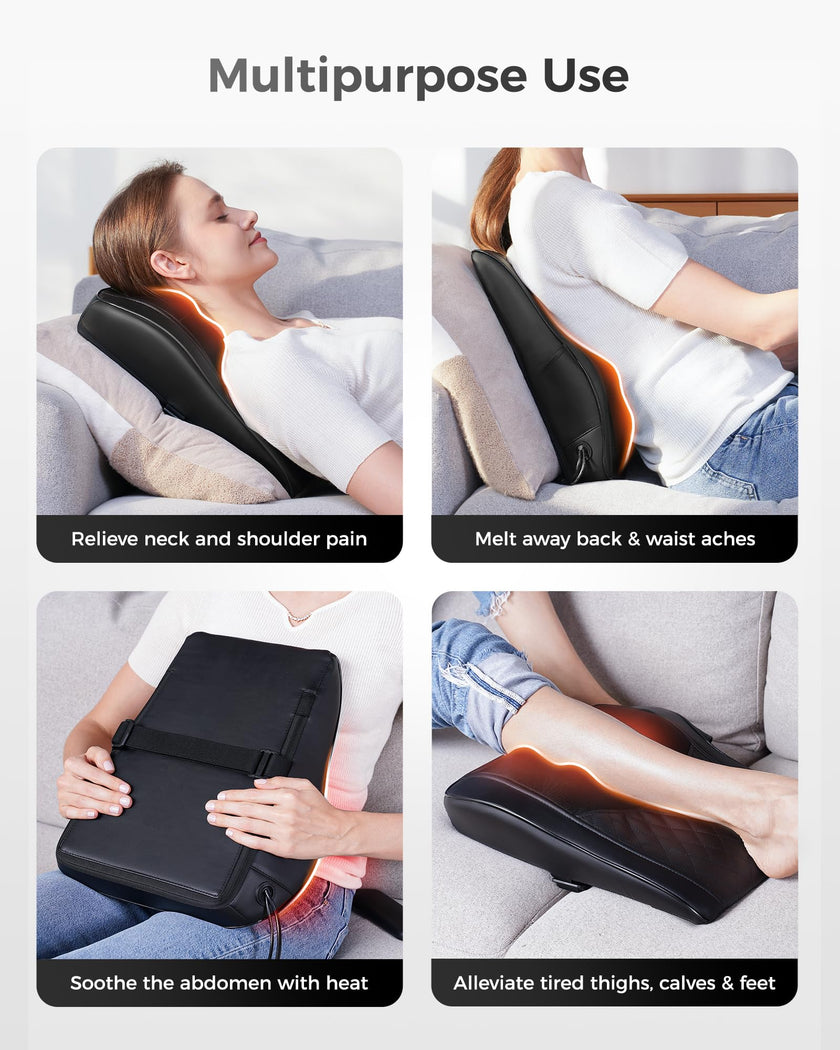 Boriwat Back Massager Neck Massager with Heat, Shiatsu Massage Pillow for Pain Relief, Massagers for Neck and Back, Shoulder, Leg, Gifts for Men Women Mom Dad, Stress Relax at Home Office and Car 🍁 All In One Marketplace Canada
