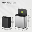 EKO Kitchen Compost Bin, 7L / 1.85 Gal Stainless Steel with Removable Inner Bucket and Deodorizer Compartment, 2-in-1 Countertop Compost Bin with Lid, Food Waste Caddy for Kitchen (MMT & Black Finish) 🍁 All In One Marketplace Canada