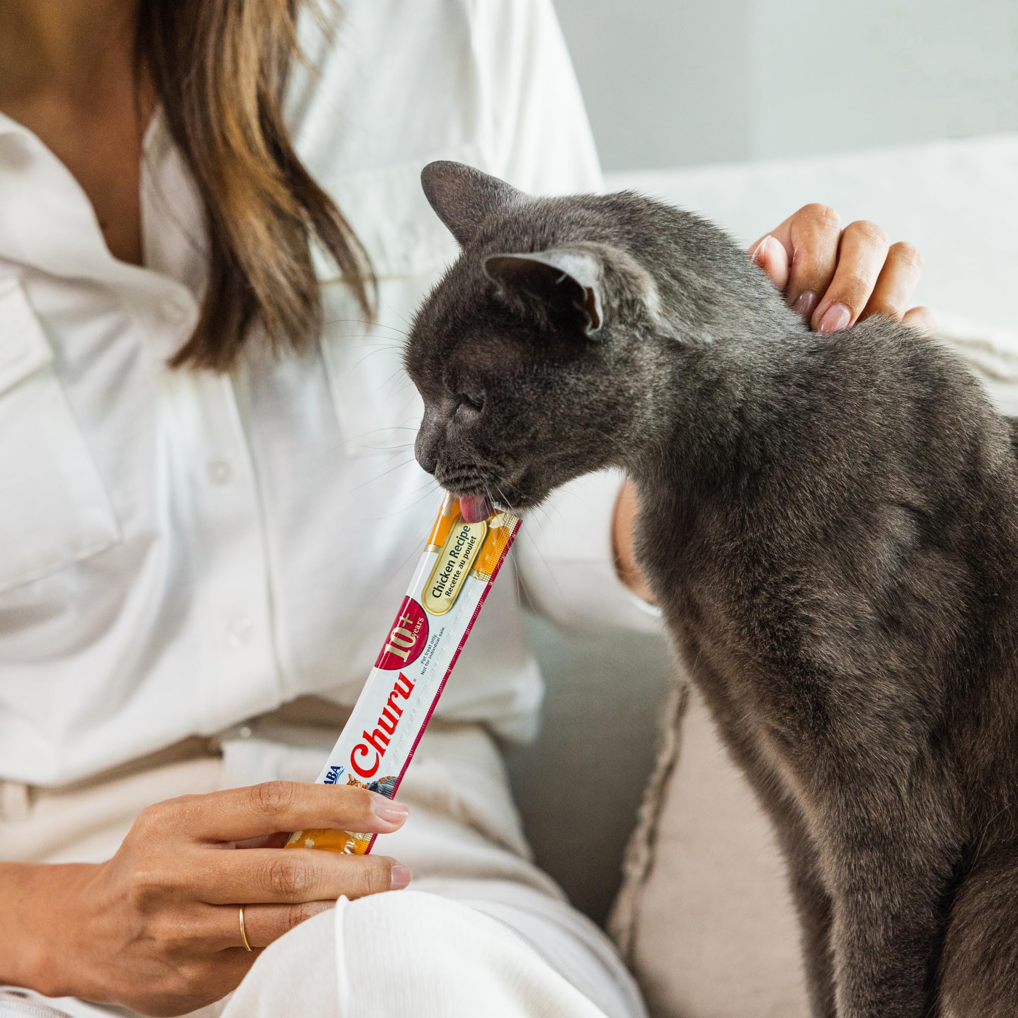 INABA Churu for Senior 10+, Creamy Lickable Cat Treats with Taurine, Vitamin E & C, 14 Grams Each, 60 Tubes, Tuna & Chicken Variety 🍁 All In One Marketplace Canada
