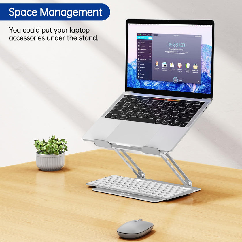 Besign LS10 Laptop Stand for Desk, Ergonomic Adjustable Notebook Tablet Stand, Riser Holder Computer Stand Compatible with Air, Pro, Dell, HP, Lenovo More 10-14