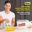 Glad Certified Compostable Drawstring Bags - Small 10 Litres - Drawstring, 80 Compost Trash Bags - Unscented 🍁 All In One Marketplace Canada