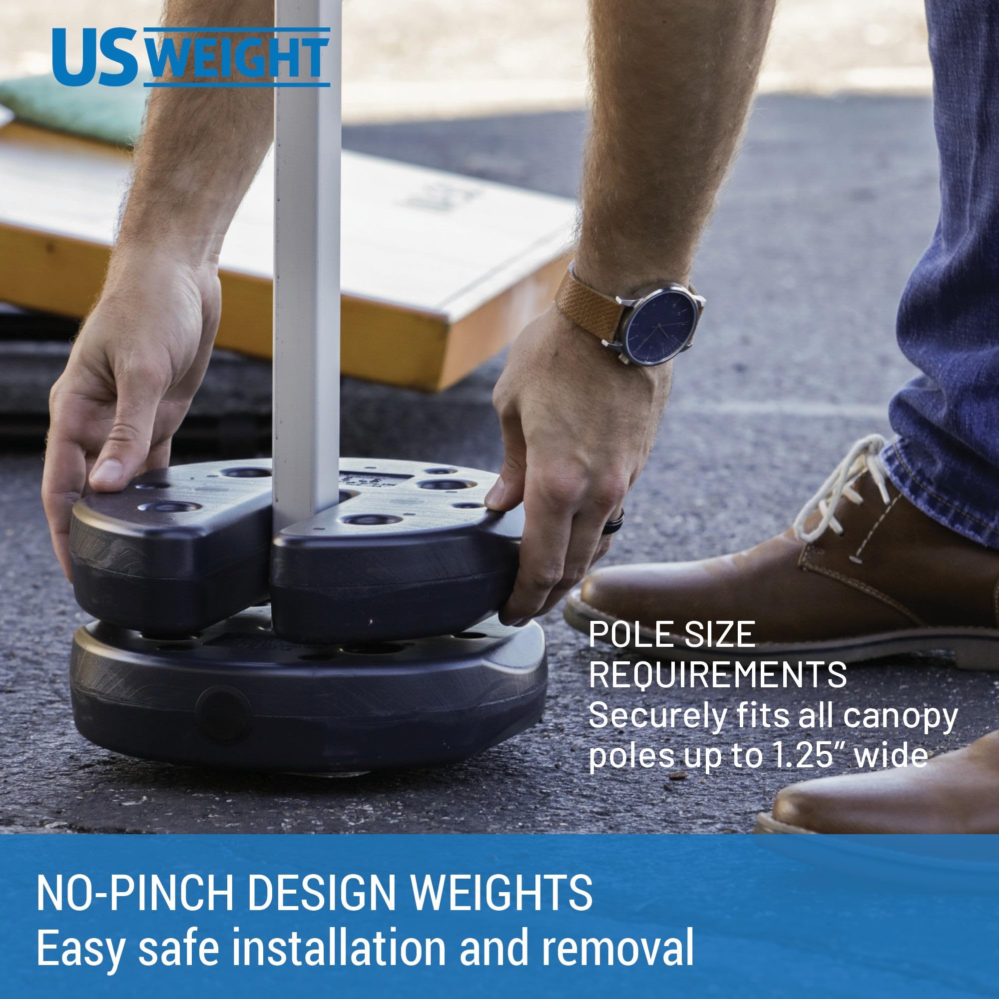 US Weight 40 Pound Canopy Weight Set of 4 and Carry Strap with No-Pinch Design - Easy Installation and Removal to Secure Tents, Canopies, and Umbrellas at Outdoor Events 🍁 All In One Marketplace Canada