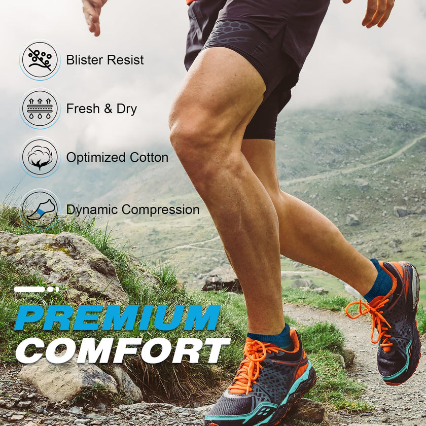 Cirorld Mens Ankle Running Socks, Athletic Cushioned Low Cut Moisture Wicking Cotton Short Sports Socks, 6 Pairs 🍁 All In One Marketplace Canada