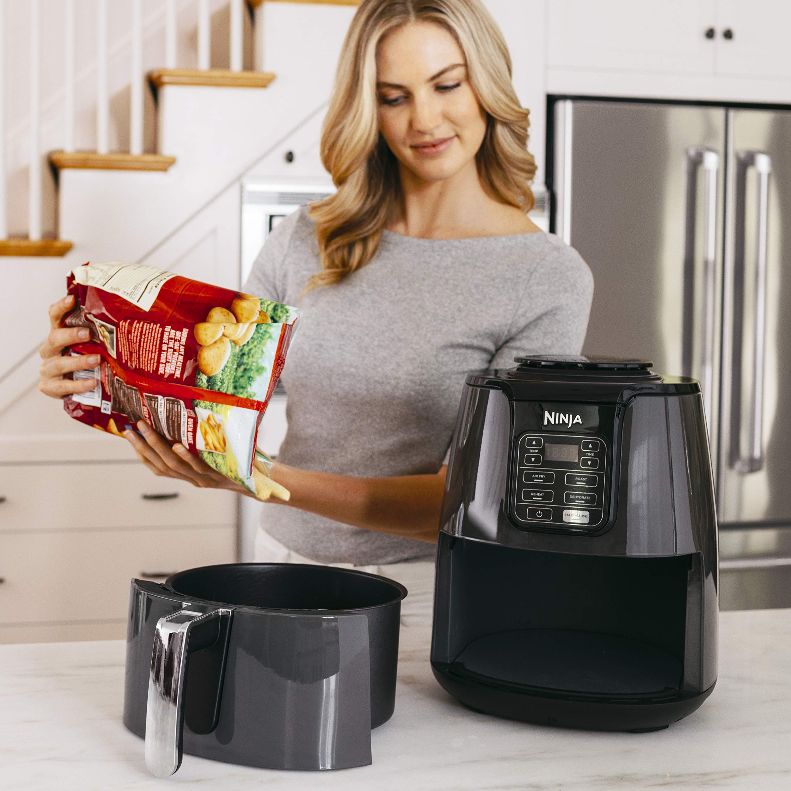 Ninja AF100C Air Fryer, 4-Qt Capacity, Non-Stick, Air Fry, Roast, Reheat, Dehydrate, Charcoal Grey (Canadian Version) - Perfect for Nutritional Cooking with Air Fryer Accessories 🍁 All In One Marketplace Canada