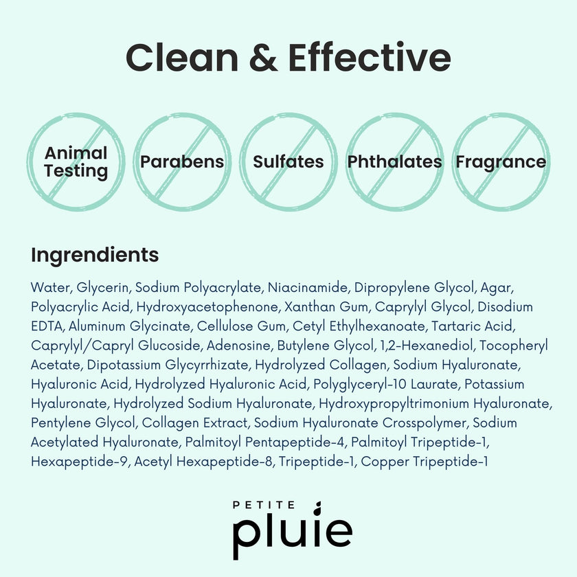Petite Pluie Overnight Use Advanced Canadian Forehead Smoothing Patches - Premium Hydrogel Non-Sticky Hydration Collagen Face Mask - Superior Adhesion with Extra Large Size for Necklines & Frown Lines Treatment, Made in Korea, 10 Count