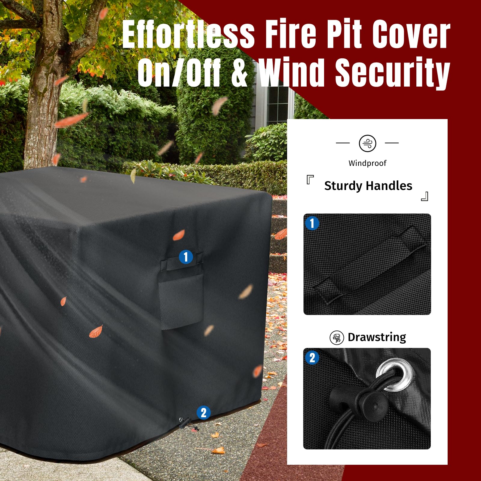 SHINESTAR Fire Pit Cover Square 32