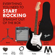 Fender Squier Debut Series Stratocaster Electric Guitar Kit, Beginner Guitar Kit, with 2-Year Warranty, with Padded Gig Bag, Frontman 10G Amp, Strap, and More, Includes Free Lessons, Black 🍁 All In One Marketplace Canada